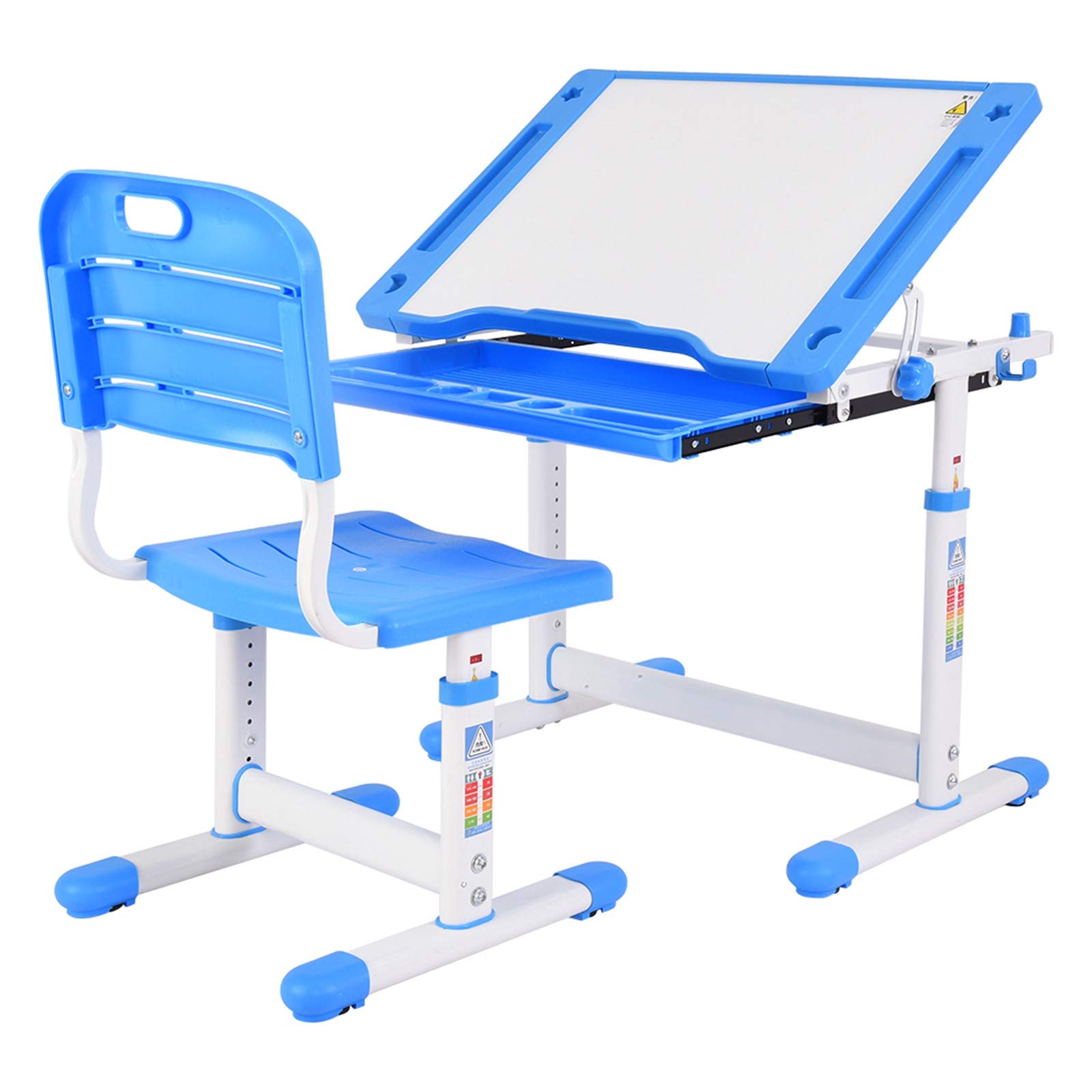 **XIANGMIHU Adjustable Kids Table and Chairs Set - Height Adjustable Study Desk & Classroom Furniture for Boys & Girls - Perfect for Learning, Drawing, and Playtime**