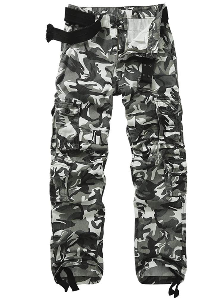 AKARMY Men's Tactical Cargo Pants - Military Camo Combat Work Pants with 8 Pockets (No Belt Included) - Perfect for Outdoor Adventures, Hiking & Casual Wear