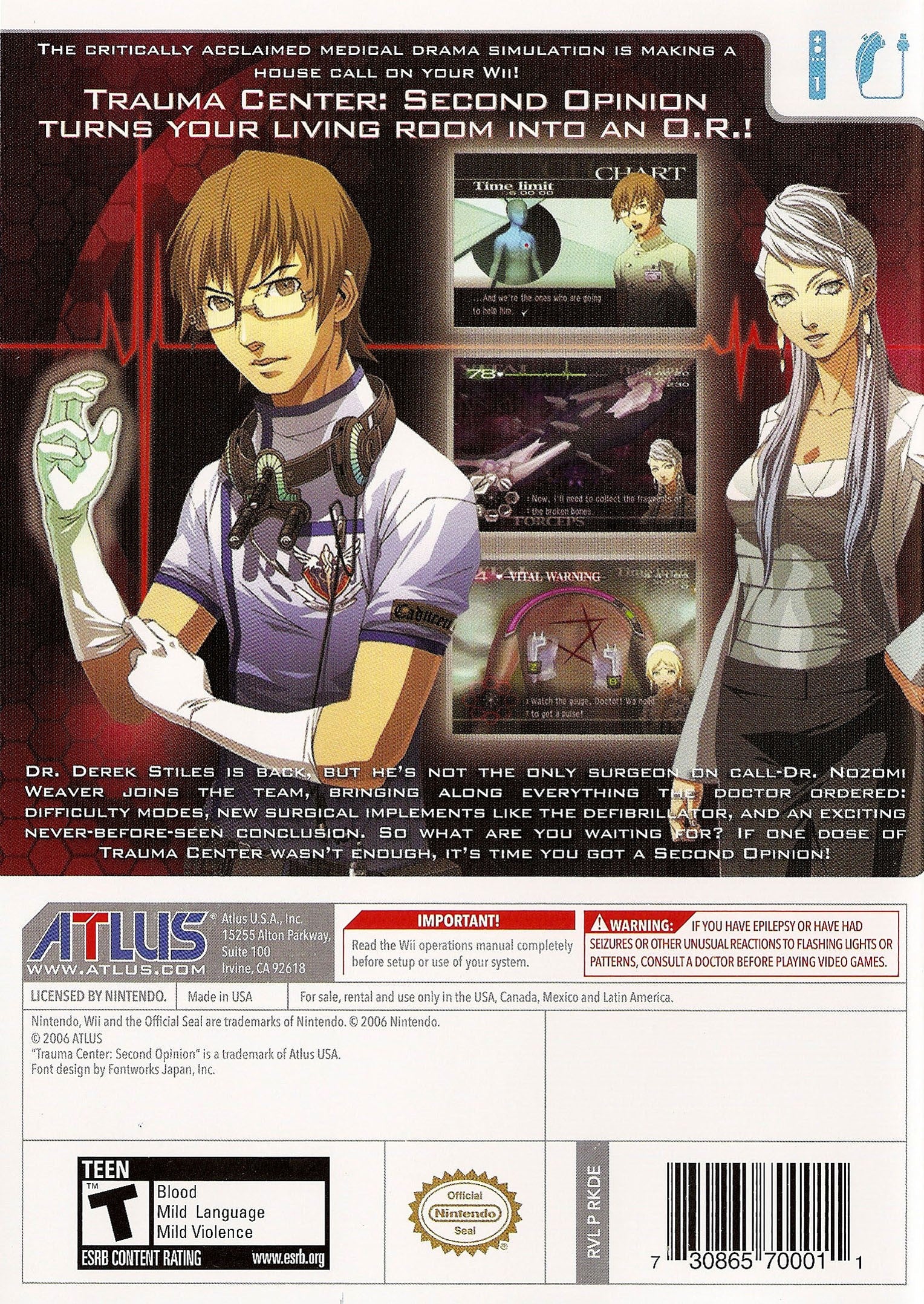 Trauma Center: Second Opinion - Nintendo Wii Medical Simulation Game | Emergency Room Doctor Experience for Realistic Healthcare Training & Fun
