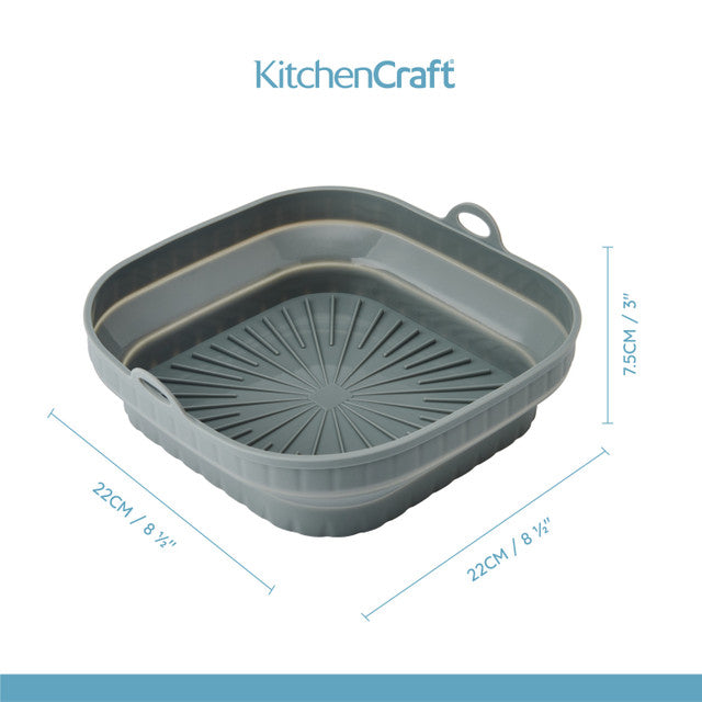 Non-Stick Collapsible Silicone Air Fryer Liner - Rectangle Shape for Easy Storage - Perfect for Healthy Cooking, Baking, and Roasting in Air Fryers