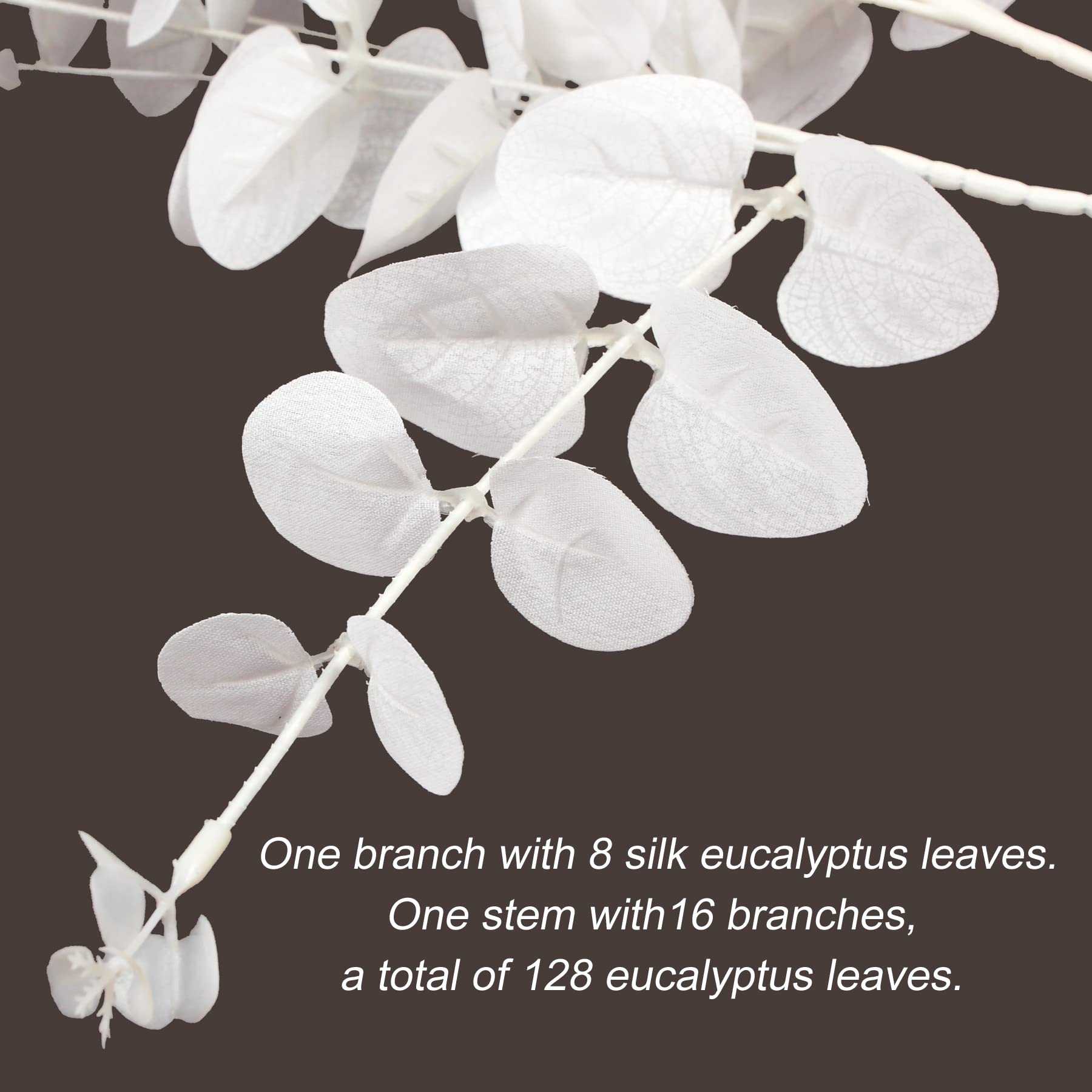 Artificial Eucalyptus Stems - Fake Eucalyptus Leaves for DIY Floral Arrangements - 19.5