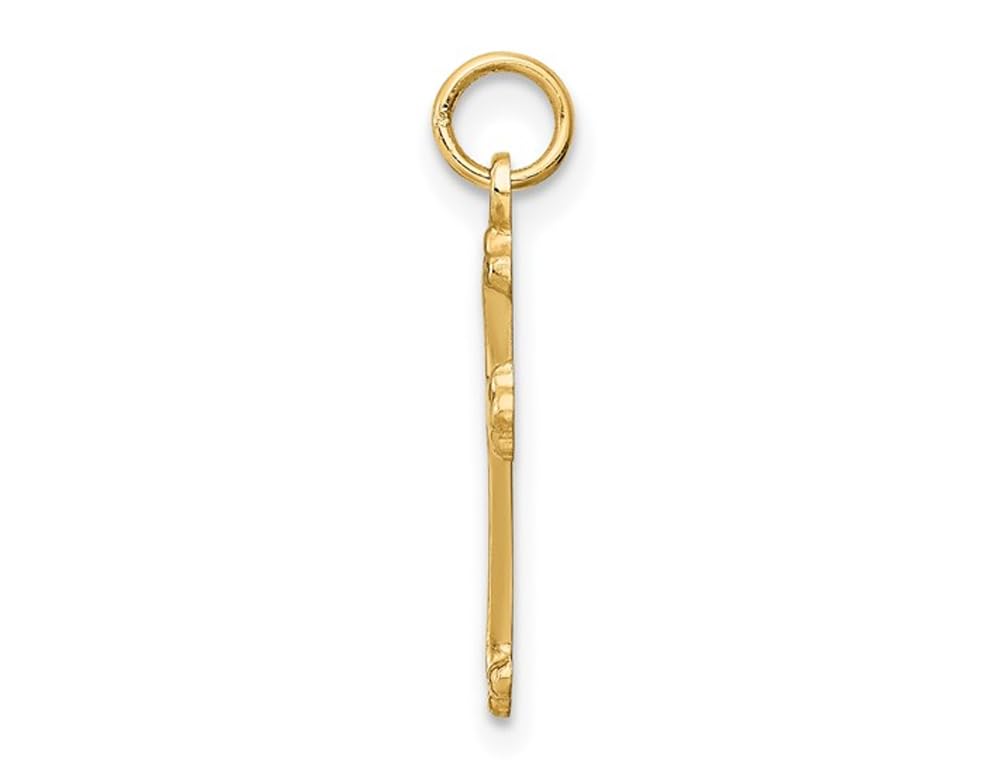 14K Yellow Gold Cross Pendant Necklace with 18