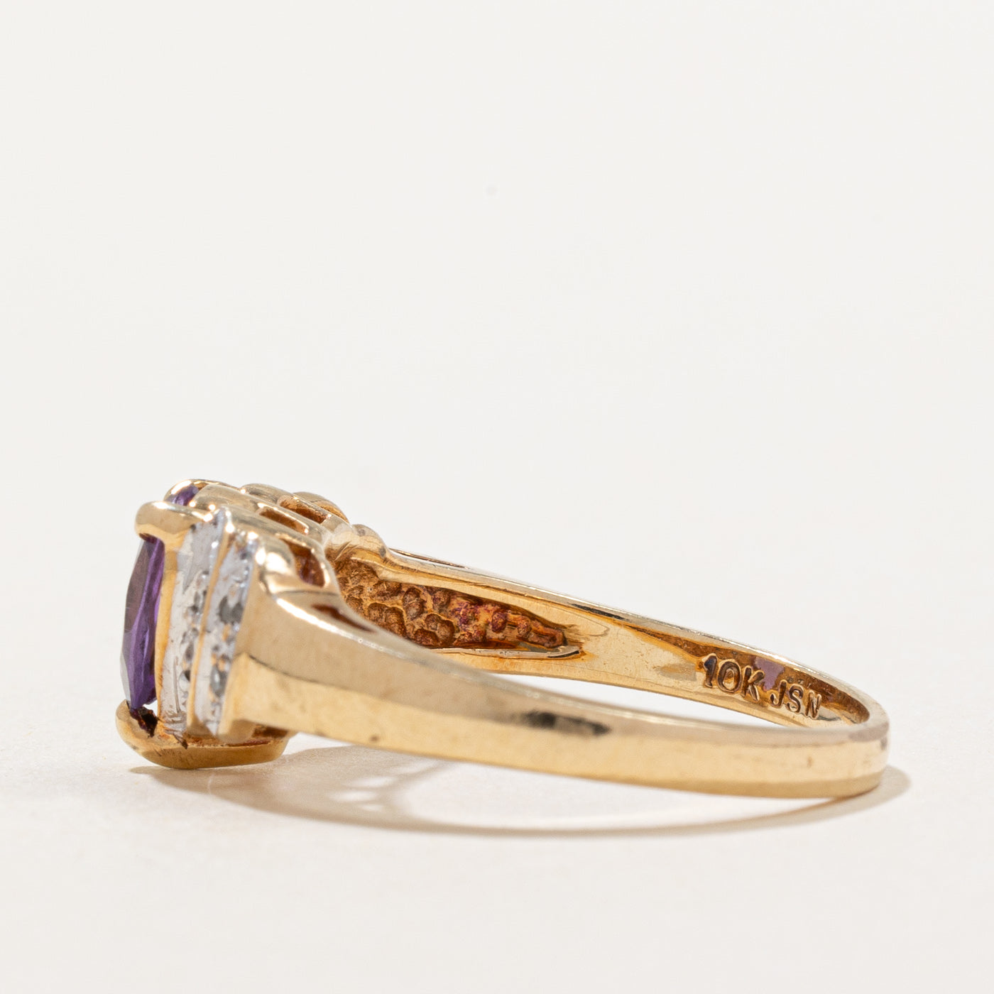 Amethyst & Diamond Ring 0.55ct 0.04ctw Size 6 - Elegant Purple Gemstone Jewelry for Women, Perfect for Valentine's Day, Anniversary & Special Occasion Gifts