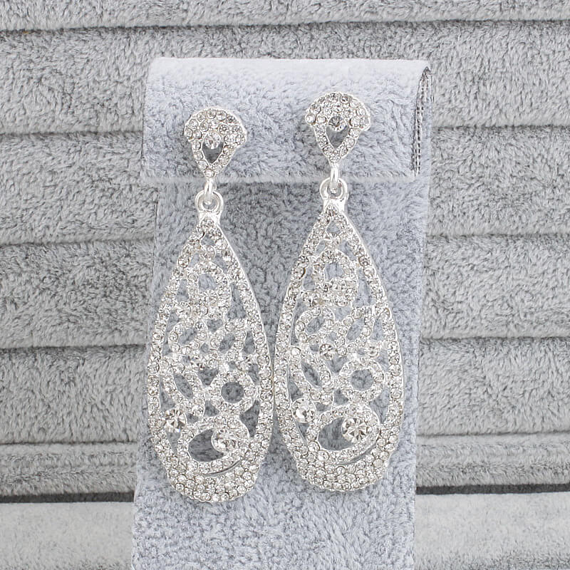Elegant Rhinestone Wedding Earrings for Bride – Perfect for Bridal, Prom, and Formal Events