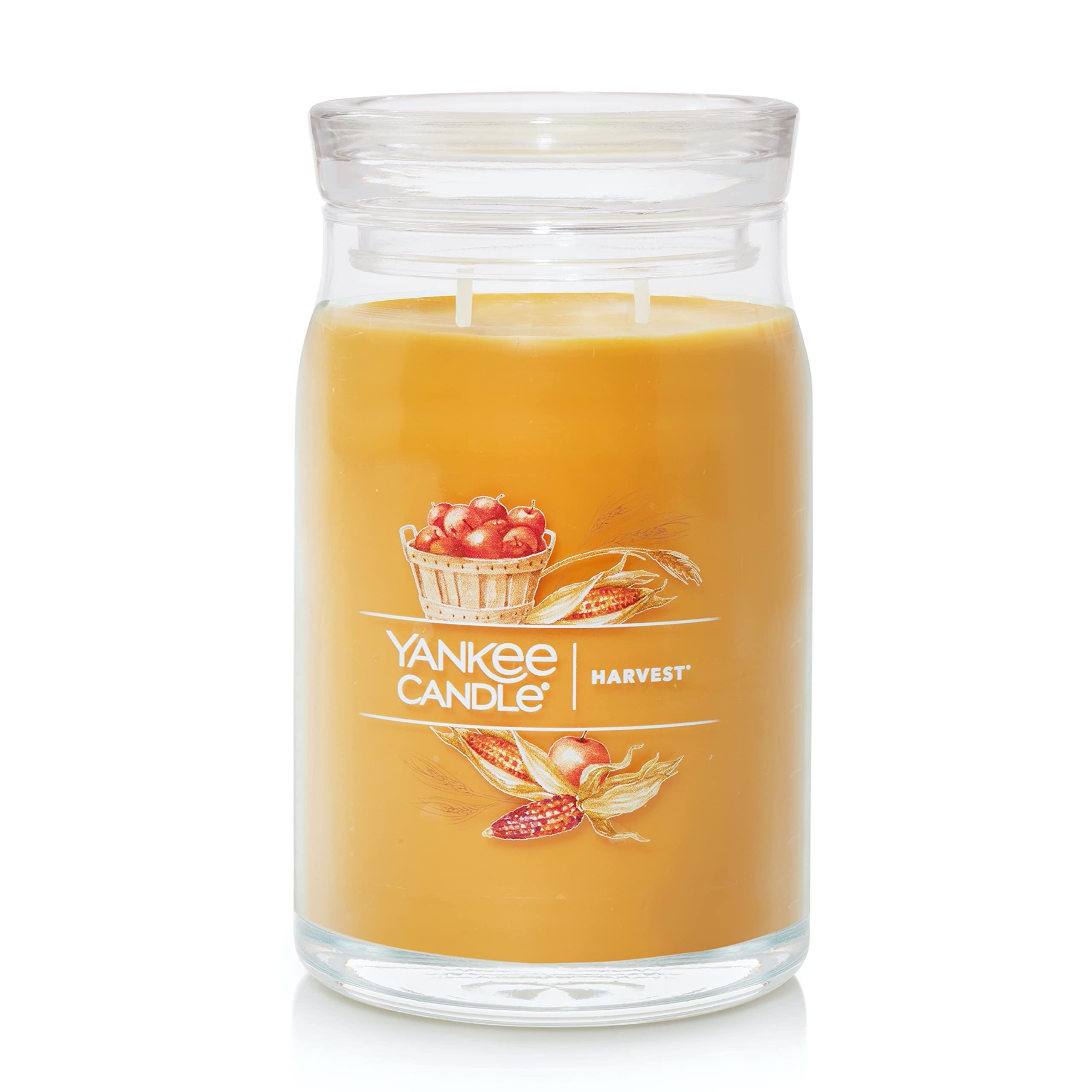 Yankee Candle Harvest Scented Large Jar Candle - 20oz 2-Wick Long Lasting Fragrance (60+ Hours Burn Time) for Home Decor, Fall Season, Thanksgiving & Cozy Autumn Ambiance