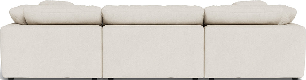Fluffy 3-Piece Sofa Set with Double Ottoman - Soft and Comfortable Living Room Furniture for Small Spaces, Apartment, Dorm or Lounge Area