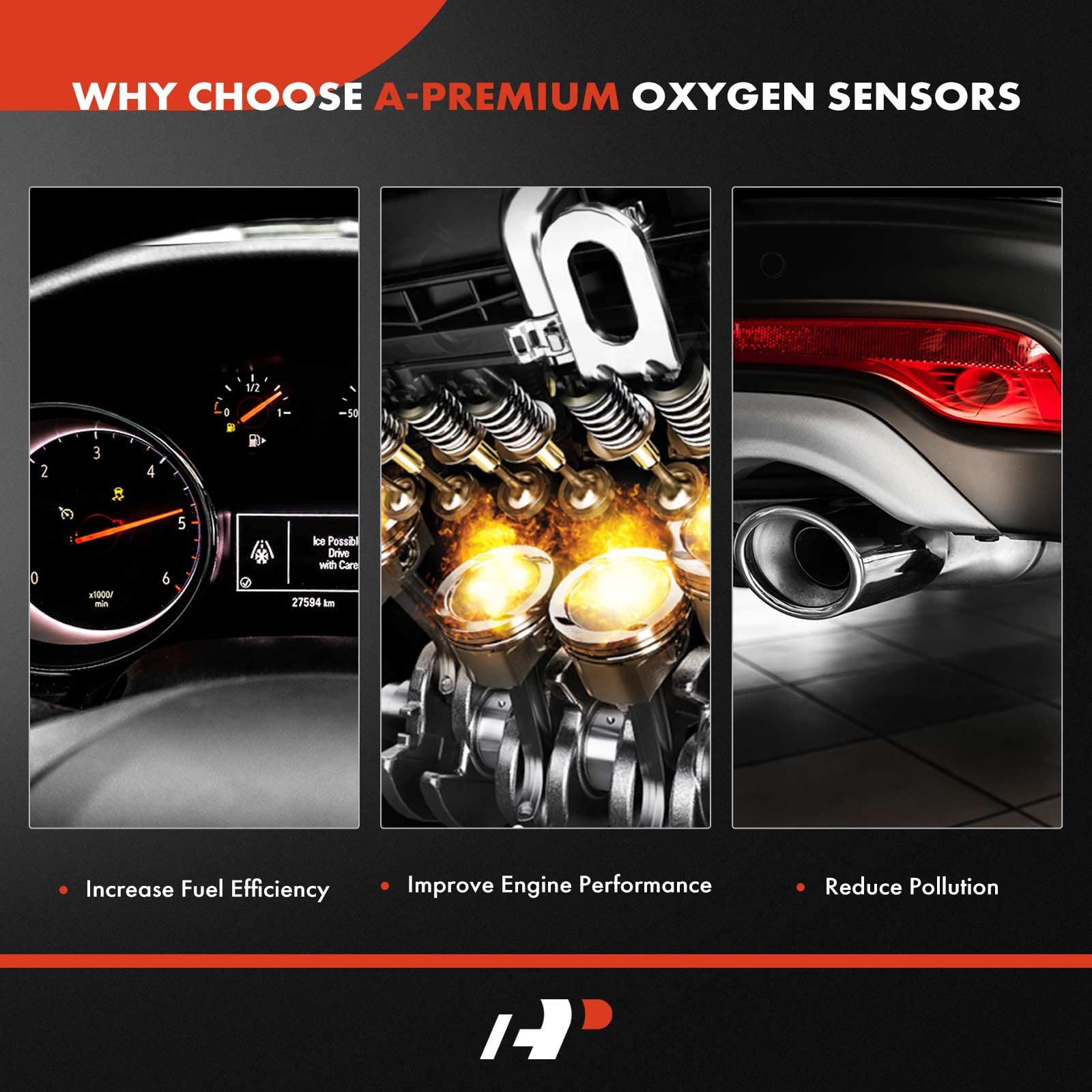 Premium O2 Oxygen Sensor Compatible with Jeep Wrangler JK Series 2007-2010 V6 3.8L - Upstream & Downstream 4-Piece Set - Replaces 5033500AA, 56028994AA - Improve Engine Performance & Fuel Efficiency for Off-Road Adventures