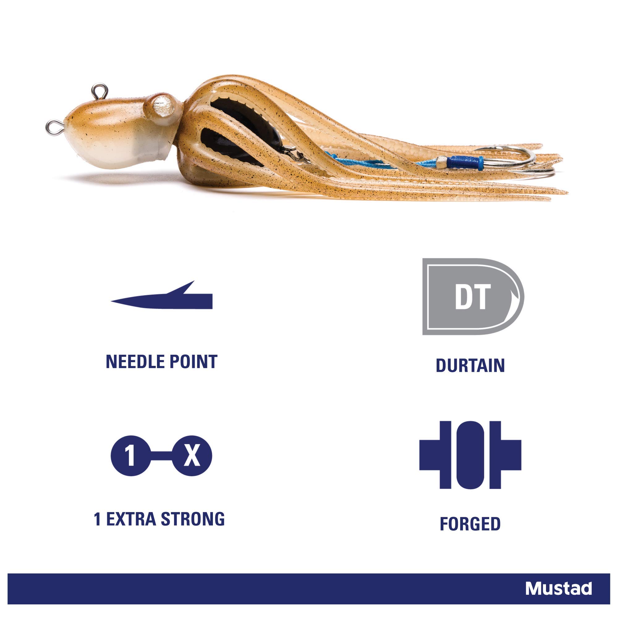 Mustad Octopus Live Jig Fishing Lure with Assist Hooks - Saltwater & Freshwater Bait for Squid, Tuna, and Bass - Perfect for Deep Sea Fishing and Kayak Angling