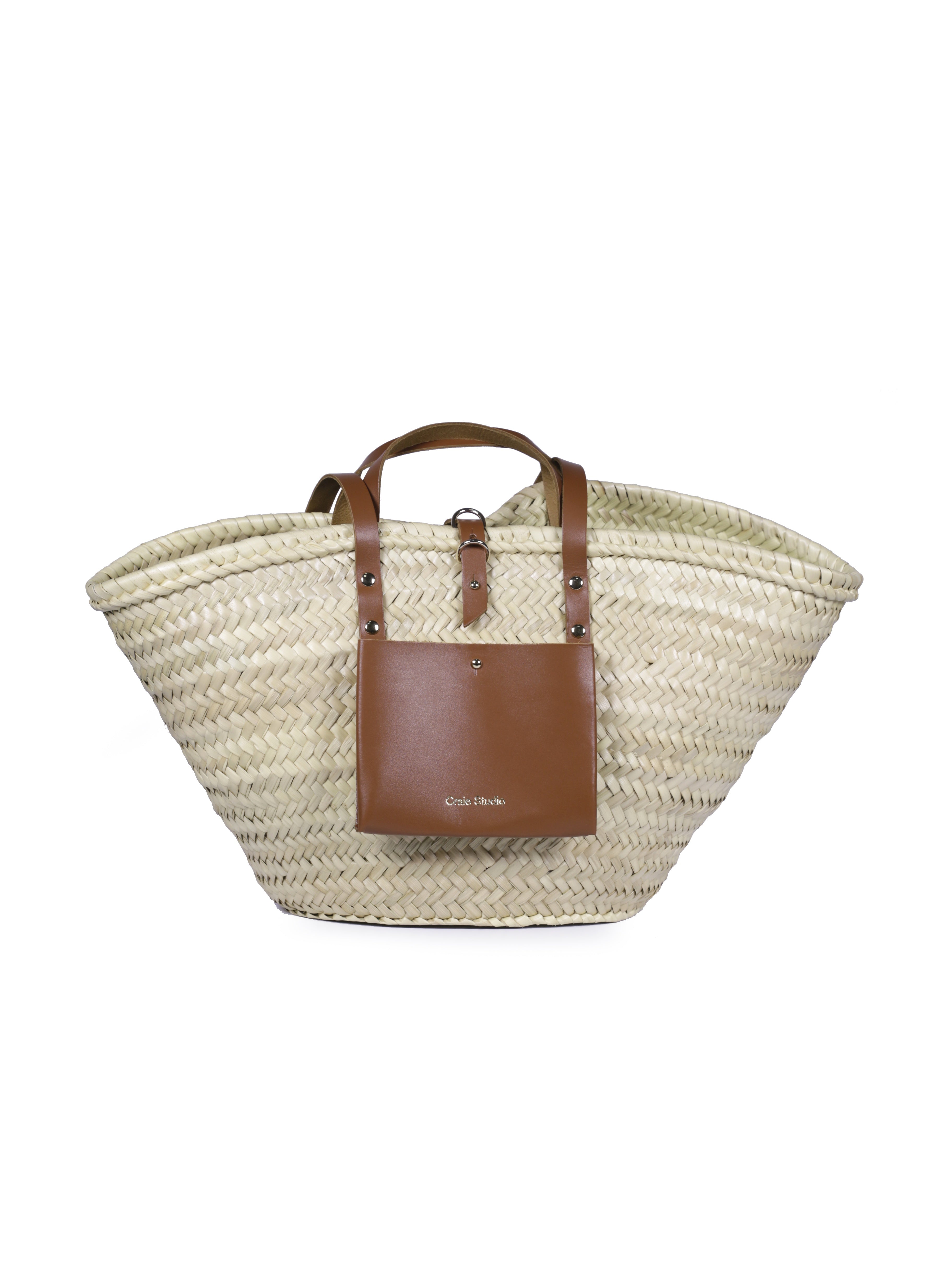 Chalk Tan Woven Basket - Natural Handwoven Storage Basket for Home Decor, Organizing, Laundry, and Picnic Supplies