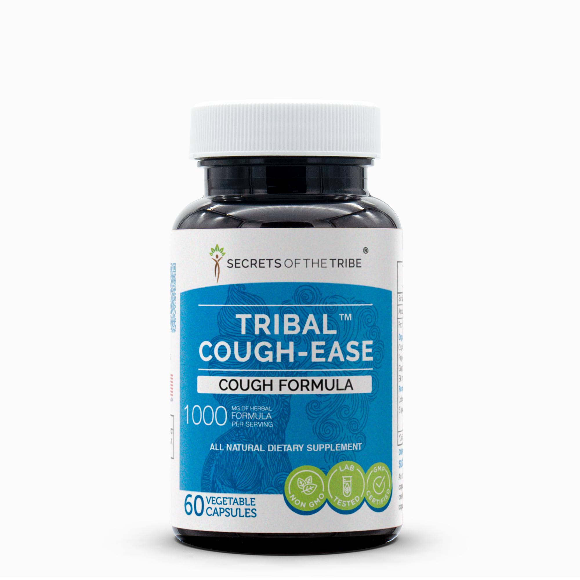 Secrets of the Tribe - Tribal Cough-Ease Herbal Supplement (60 Capsules) | Natural Cough Relief Formula with Organic Herbs | Supports Respiratory Health for Adults & Kids | Perfect for Cold Season, Allergies & Throat Irritation