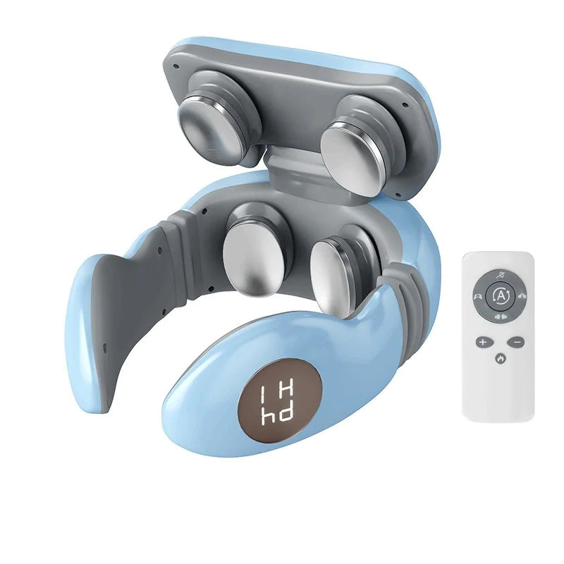 Wireless Neck Massager for Pain Relief - Portable Cervical Spine Massage Device for Home, Office & Travel Use