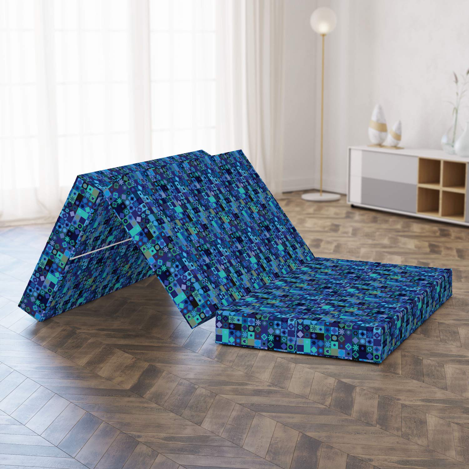 Ambesonne Foldable Mattress - Play Cards Theme Design, 78.7