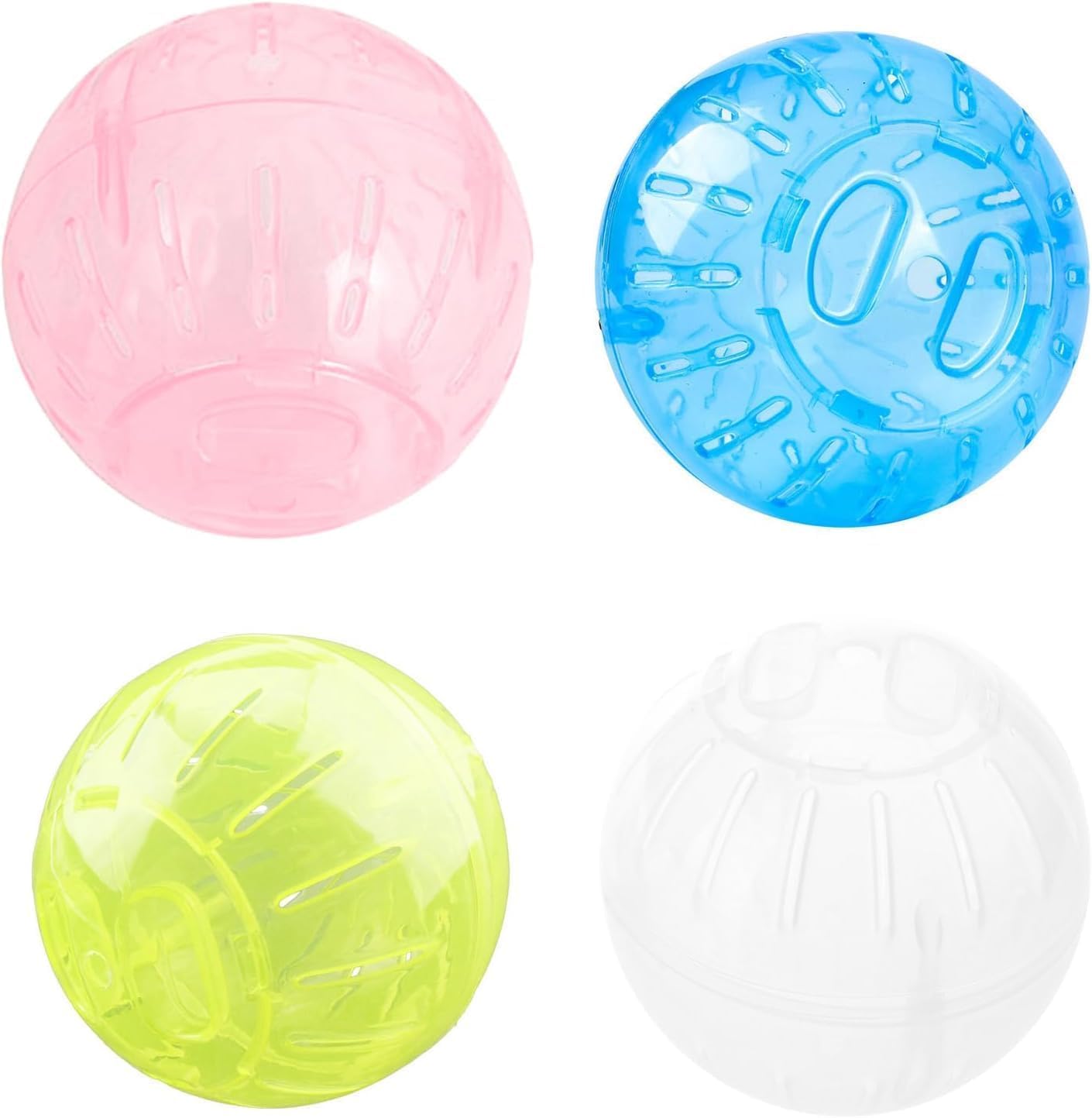 Silent Exercise Ball for Hamsters, Sugar Gliders & Small Pets - Plastic Spinner Running Wheel for Gerbils, Mice - Small Animal Exercise Wheels in Multiple Colors (White) - Perfect for Cage Fitness & Playtime