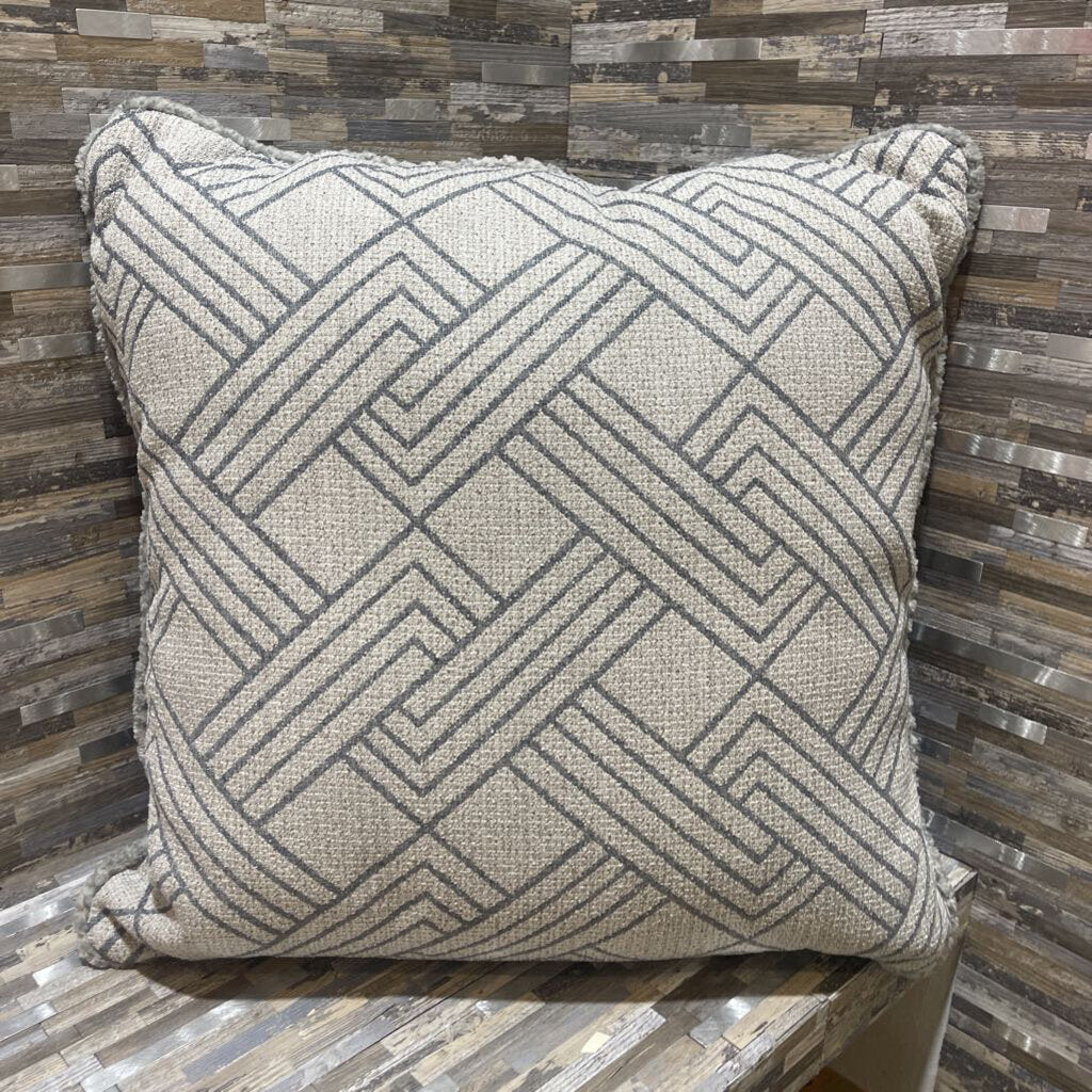 Soft Chenille Back & Graphic Woven Front Decorative Throw Pillow Cover - Perfect for Sofa, Bedroom & Living Room Decor
