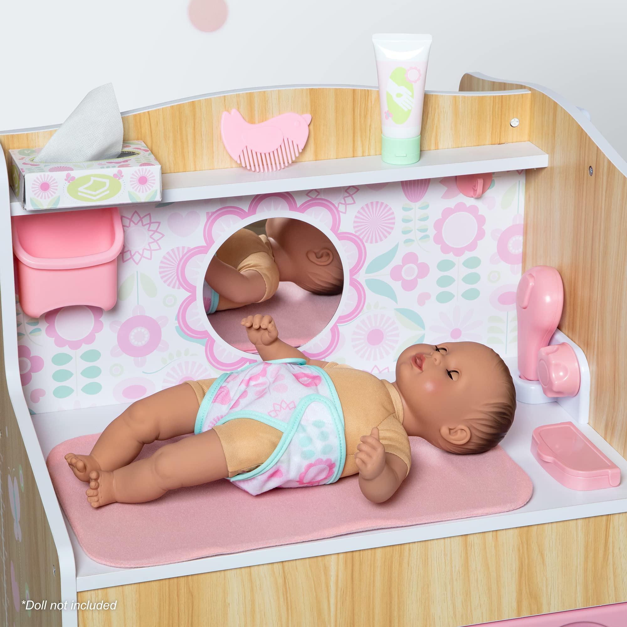 Melissa & Doug Wooden Baby Care Center Playset with Accessories - Pretend Play Toy for Toddlers & Kids - Perfect for Role Play, Learning & Nursery Decor