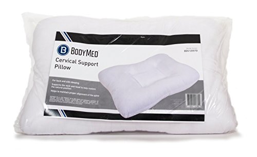 BodyMed Body Sport Standard Pillow - Medium Firmness, White - Orthopedic Support for Neck & Back Pain Relief - Perfect for Side, Back & Stomach Sleepers