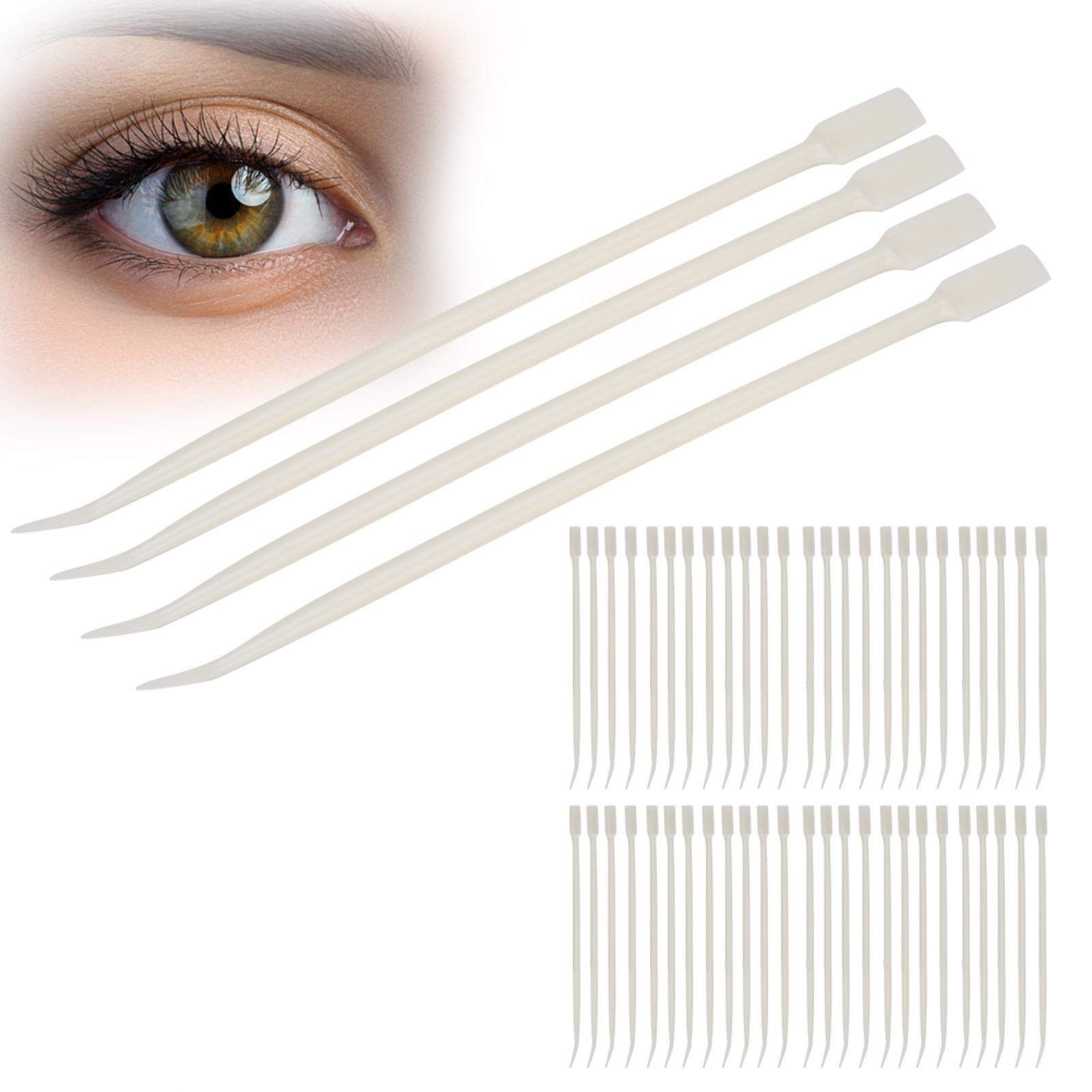 Double Head Eyelash Curler - Plastic Eyelash Perming Applicator Tool with 50PCS False Eyelashes & Adhesive - Professional Lash Extension Kit for Salon & Home Use