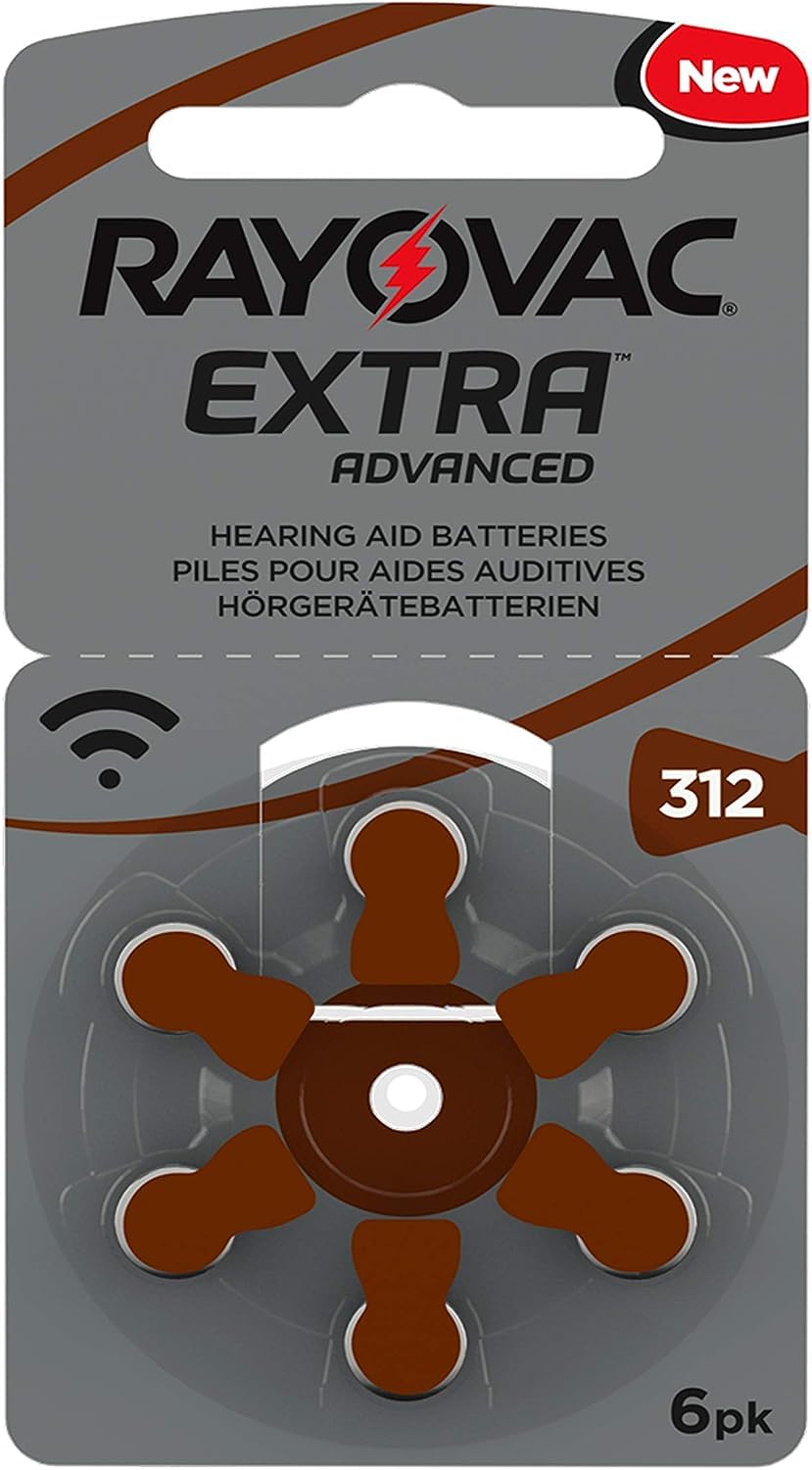 Rayovac Extra Advanced 312 Hearing Aid Batteries - 120 Pack | Long-Lasting Power for Hearing Devices | Perfect for Travel, Work & Daily Use