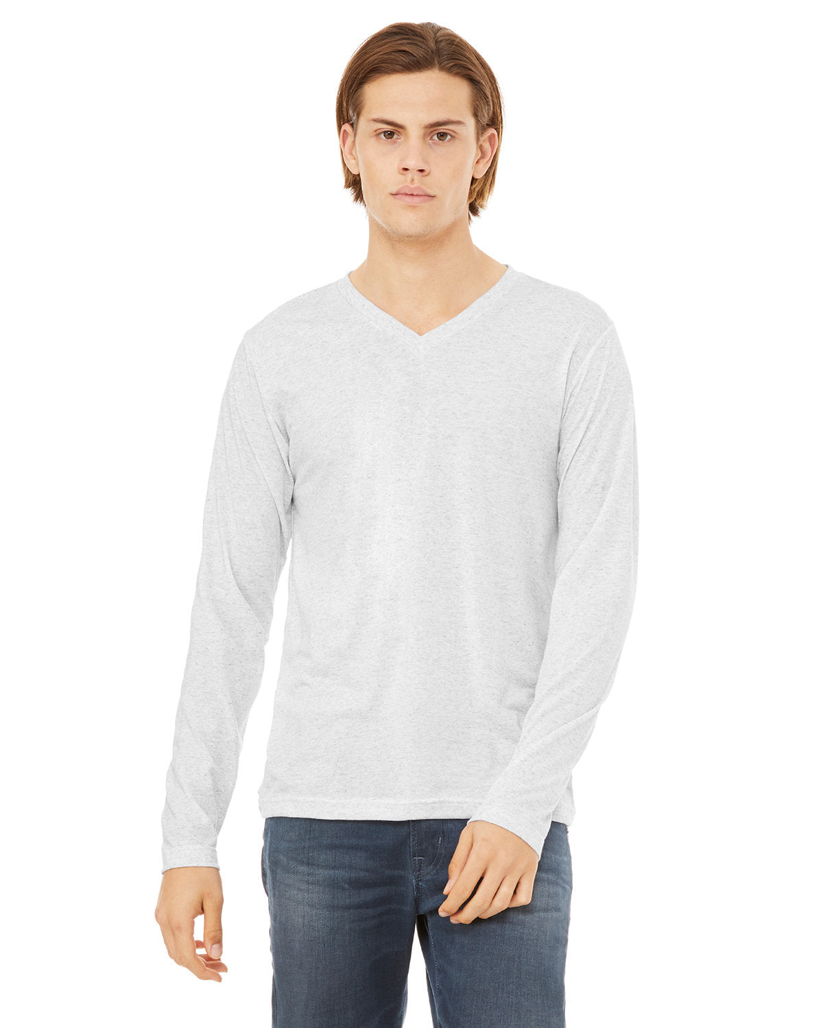 Bella + Canvas 3425 Unisex Jersey Long Sleeve V-Neck T-Shirt - Soft Cotton Tee for Men & Women - Perfect for Casual Wear, Layering & Everyday Comfort