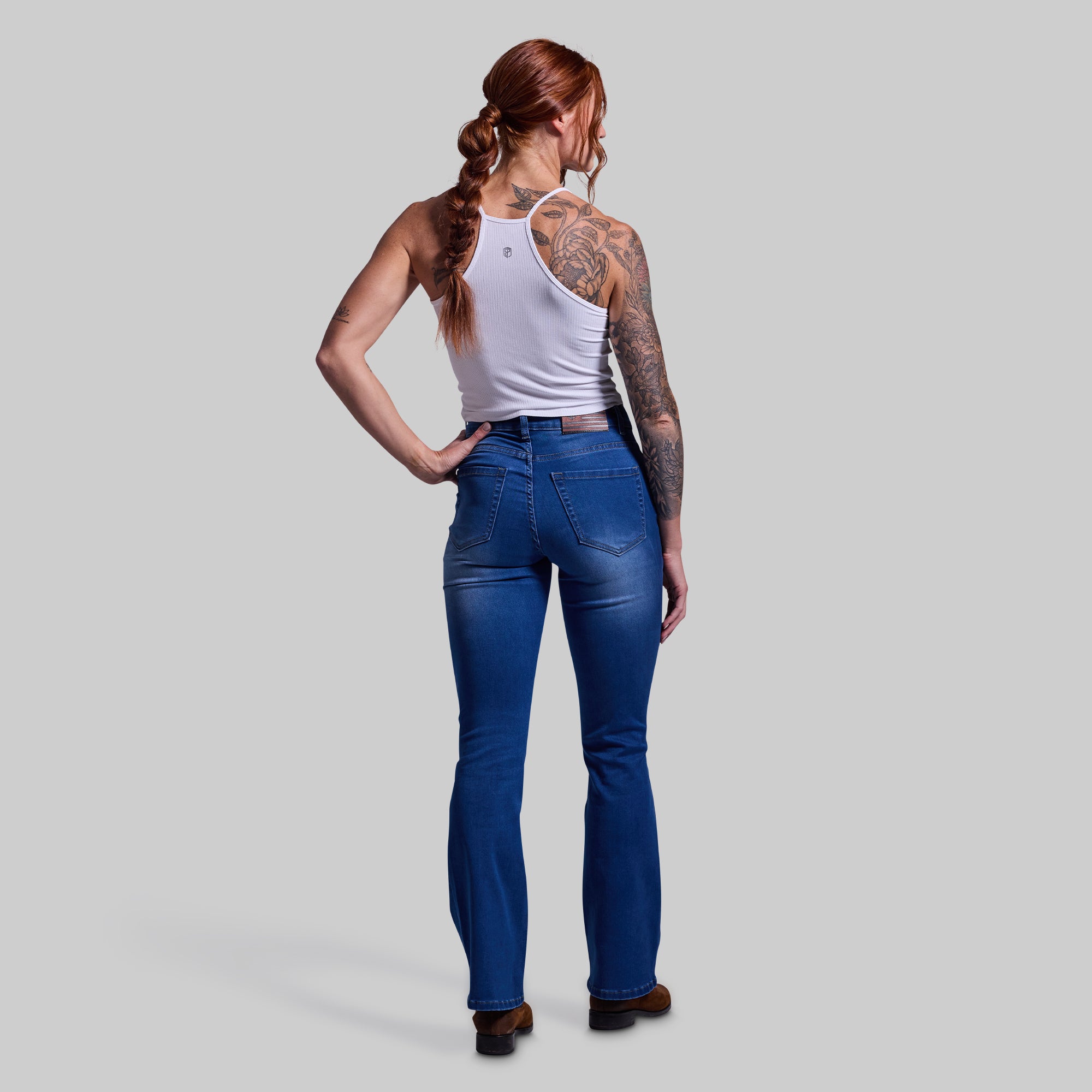 FLEX Stretchy Mid Rise Boot Cut Jeans for Women - Comfortable Mid Wash Denim Pants - Perfect for Casual Wear, Office & Everyday Outfits