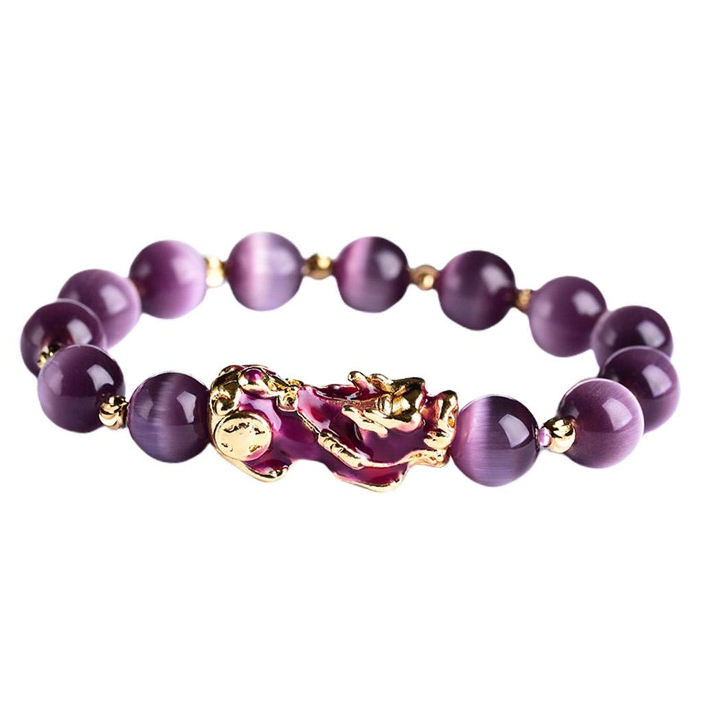 Authentic Feng Shui Pixiu Wealth Bracelet for Women & Men - Amethyst Pi Yao Money Luck Jewelry | Spiritual Protection & Abundance Attractor | Perfect for Meditation, Business Success & Daily Wear