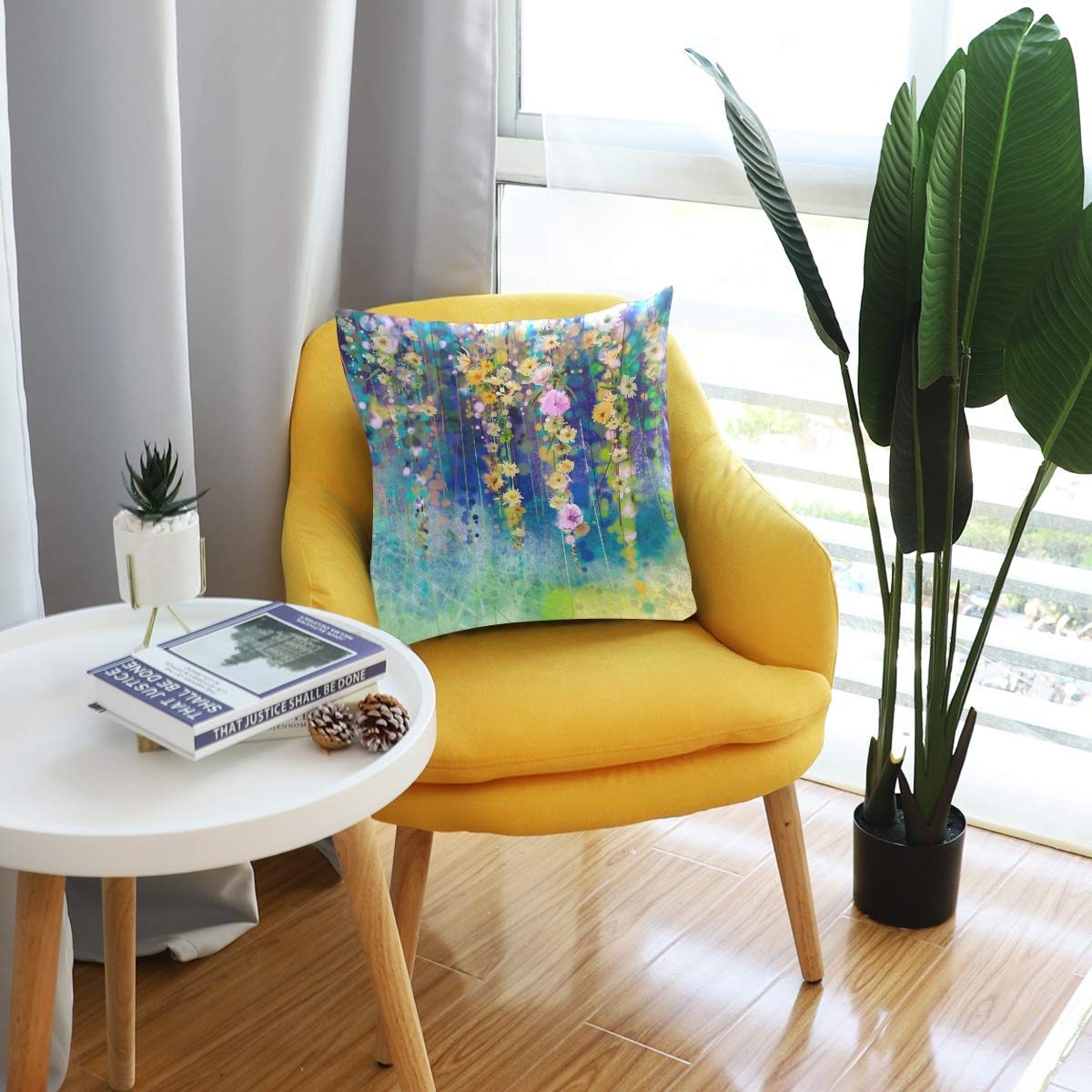 Ivy Flower Soft Throw Pillow Cover - 18 Inch Square Cushion Case for Sofa, Couch & Bed Decor - Cozy Home and Living Room Accessory