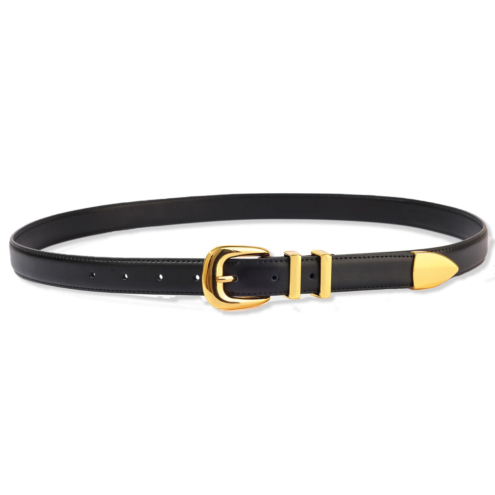 Women's Fashion Leather Belts for Jeans & Dresses - Stylish Ladies Waist Belt with Metal Buckle | Perfect for Casual Outfits, Office Wear & Special Occasions