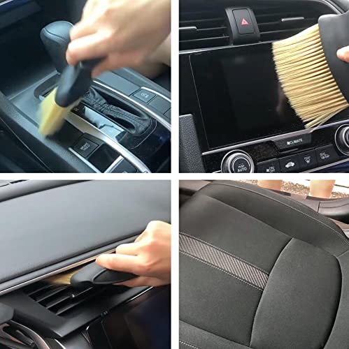 2 Pack Soft Flexible Nylon Bristle Car Detailing Brushes - Long Handle Auto Interior & Exterior Cleaning Tools for Dashboard, Wheels, Grilles - Reusable & Durable (White) - Perfect for Car Wash, Detailing & Maintenance