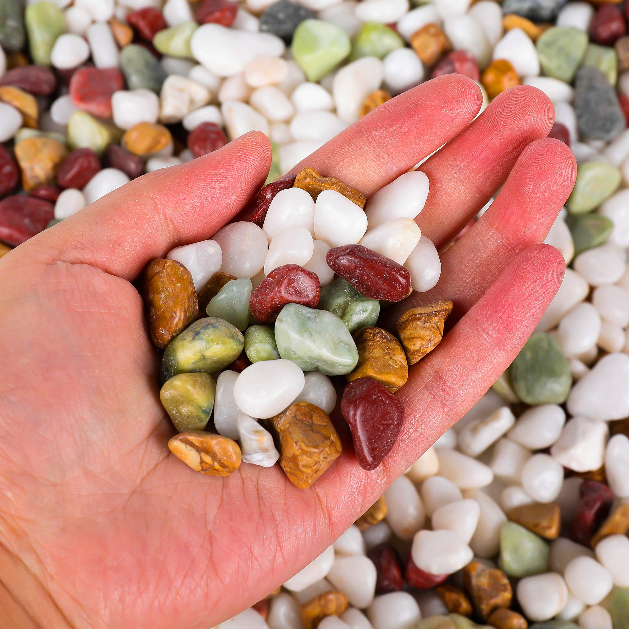 ROCKIMPACT 11 lbs. Polished Decorative Landscaping Rocks - Bright Mix 3/4