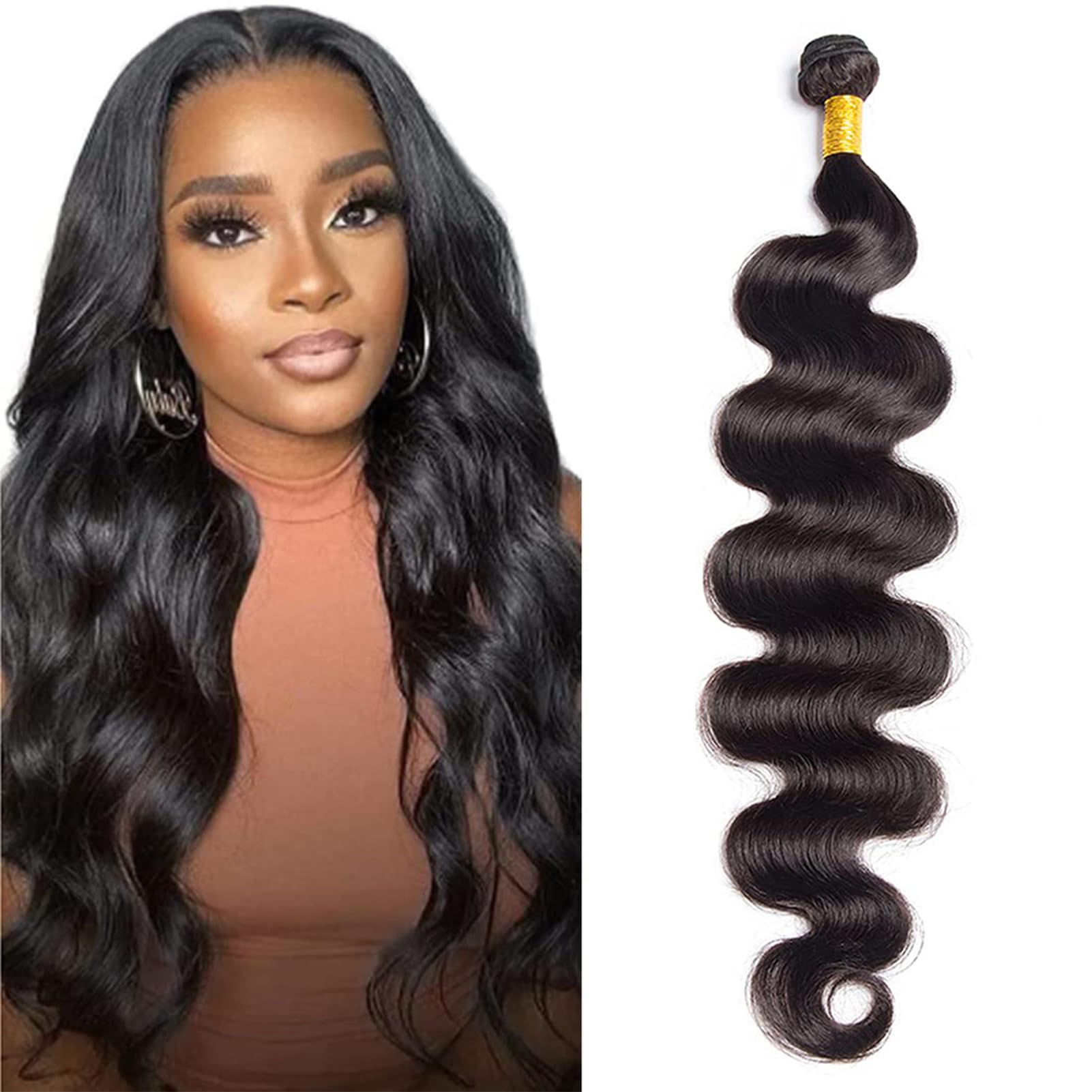 12A Brazilian Virgin Human Hair Bundles 100% Unprocessed Body Wave Weave - 34 Inch Natural Color Single Bundle for Hair Extensions & Styling (Perfect for Daily Wear, Parties & Special Occasions)