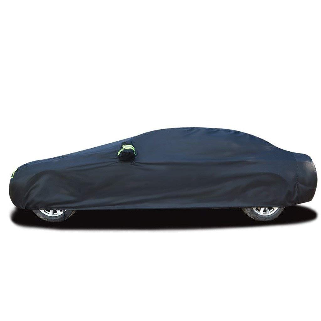 DUWEN All-Weather Waterproof Car Cover for Dodge Challenger - Outdoor Breathable Sunscreen UV Protection Windshield Dust Cover - Black - Perfect for Garage Parking & Outdoor Vehicle Protection