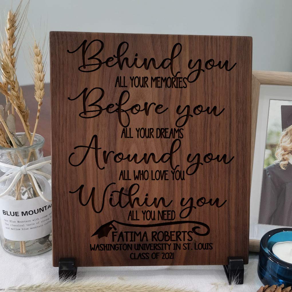 Custom Graduation Wood Sign 2025 - Personalized Senior Table Decor & Inspirational Gift for Him, Her, Daughter, Son - College Class of 2025 - Perfect for Graduation Party Decorations & Home Keepsakes