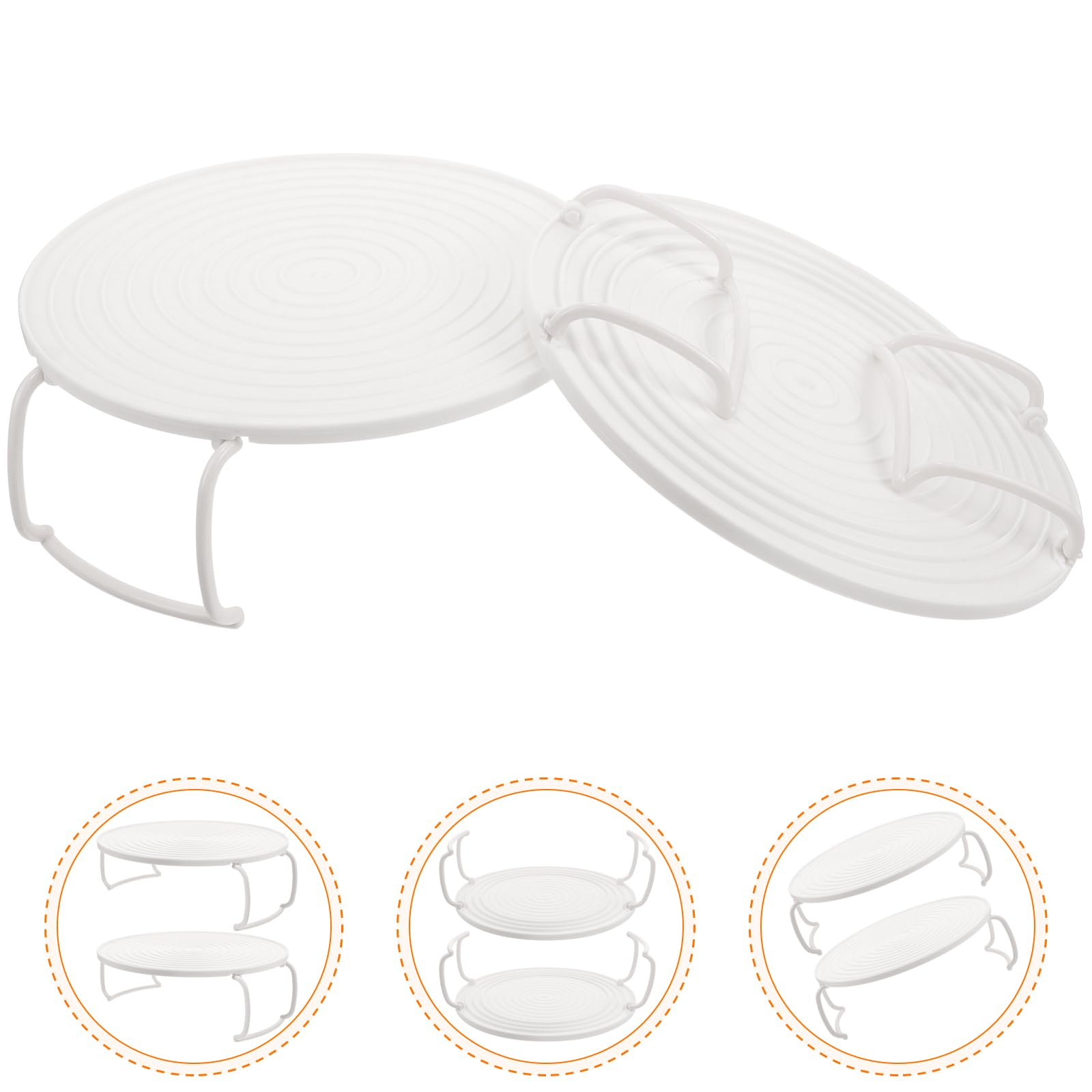 2-Pack Microwave Plate Stacker & Grill Rack - Durable Plastic Baking Tray for Oven & Microwave - Perfect for Bacon, Snacks & Cooking Accessories - Ideal for Meal Prep, Reheating & Small Kitchen Spaces