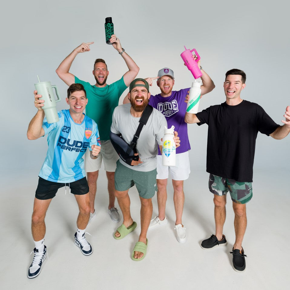 Dude Perfect Trek Tumbler - 20oz Insulated Stainless Steel Water Bottle with Lid & Straw - Perfect for Outdoor Adventures, Gym & School