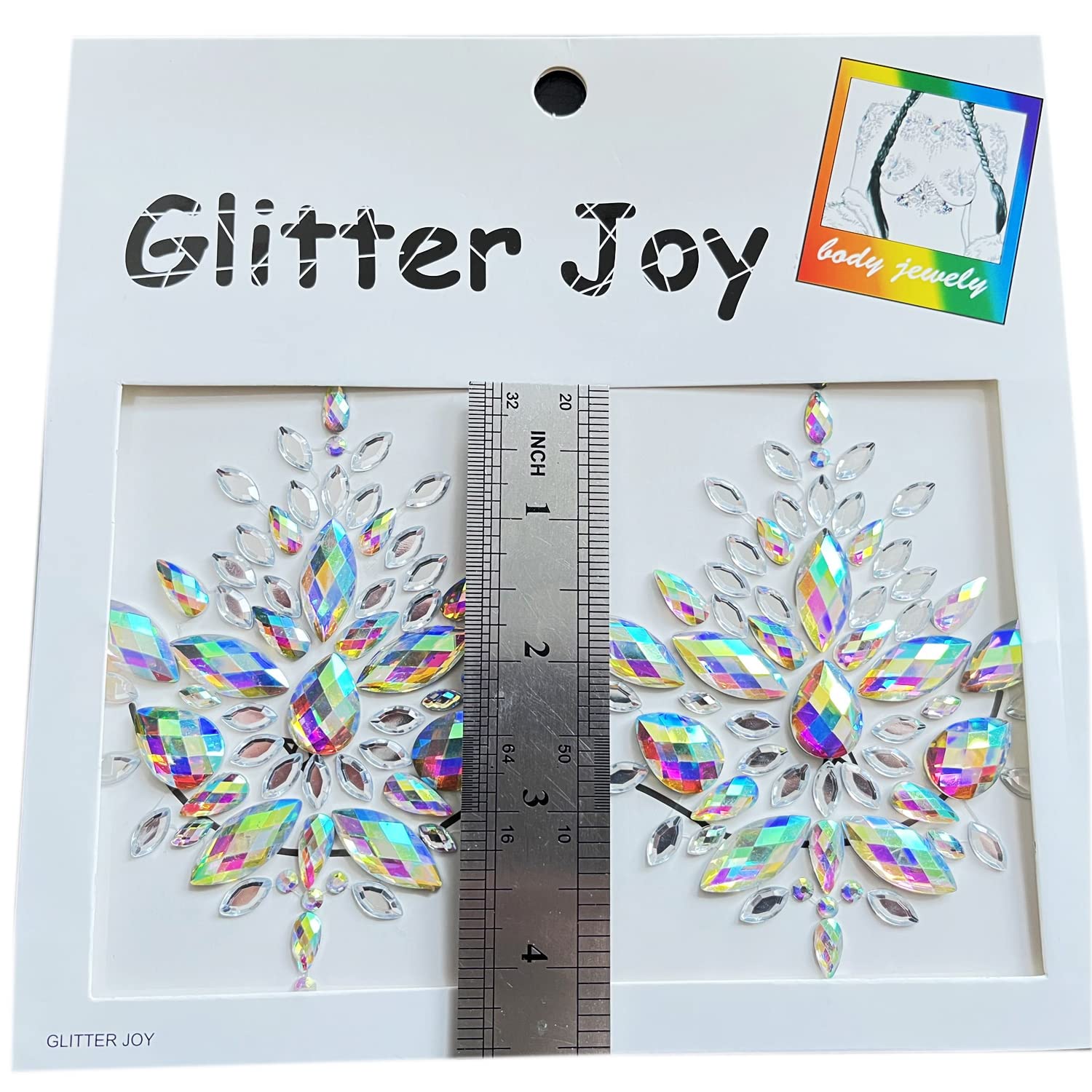 Rhinestone Body Stickers - 2-Sheet Mermaid Gem Set for Face & Body Jewelry | Shimmering Temporary Tattoos for Halloween, Rave Parties, Festivals & Costume Outfits | Perfect for DIY Makeup, Nail Art & Festival Accessories