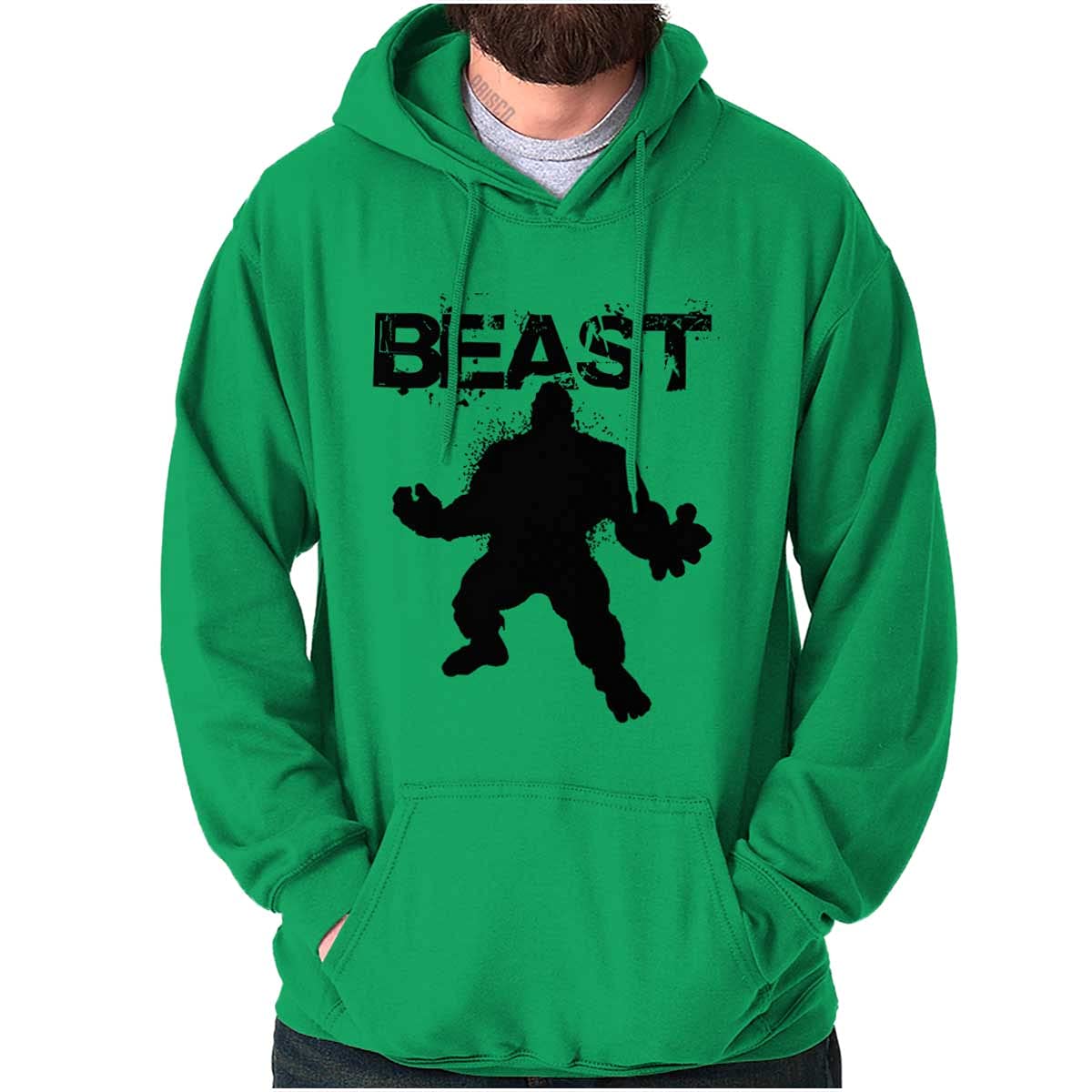 Brisco Brands Beast Gym Fitness Hoodie for Men - Premium Cotton Hooded Sweatshirt for Weightlifting, Bodybuilding & Workout | Gym Wear & Casual Streetwear