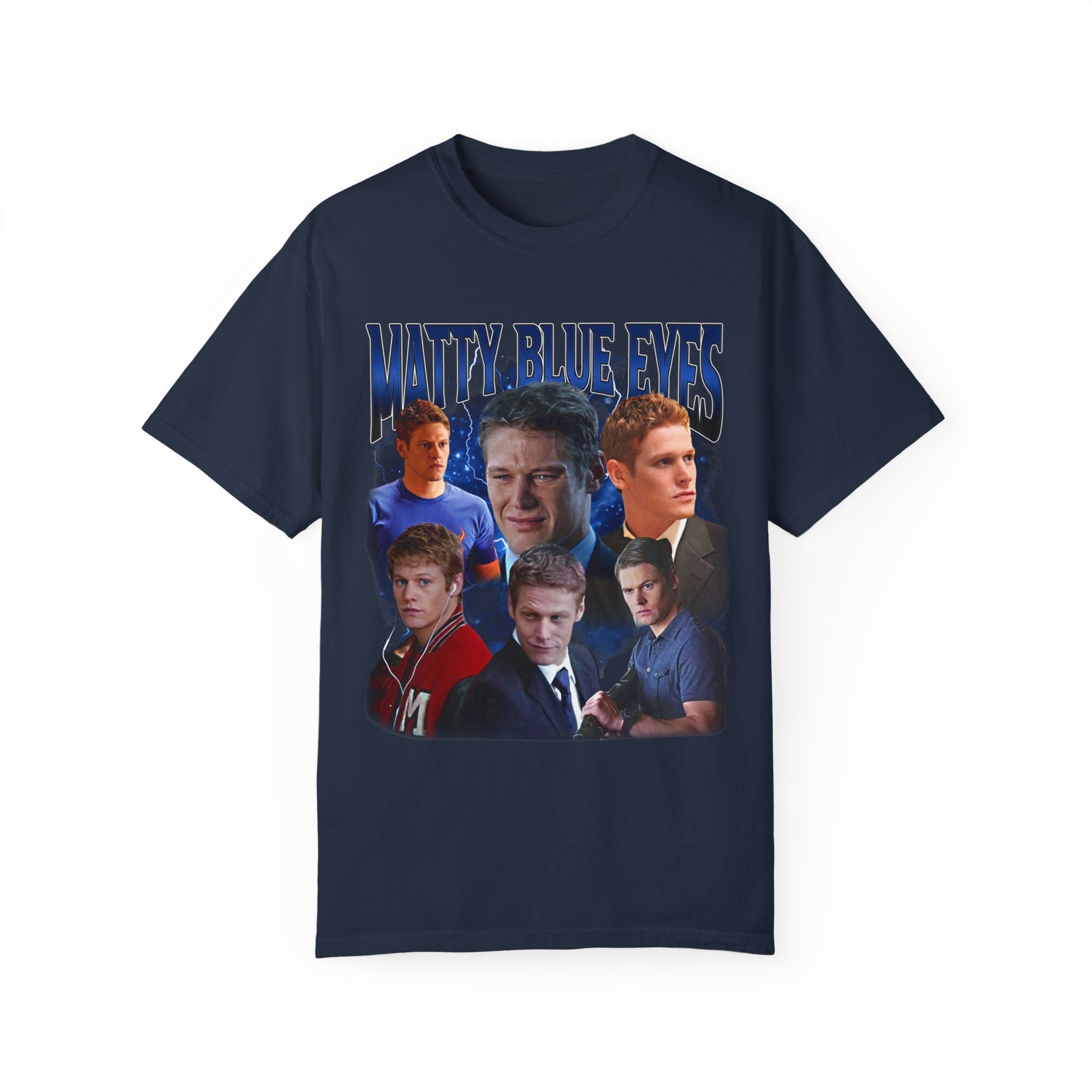 Matty Blue Eyes 90s Vintage Retro T-Shirt - Soft Cotton Unisex Tee for Men & Women - Perfect for Casual Wear, 90s Theme Parties & Retro Fashion Lovers