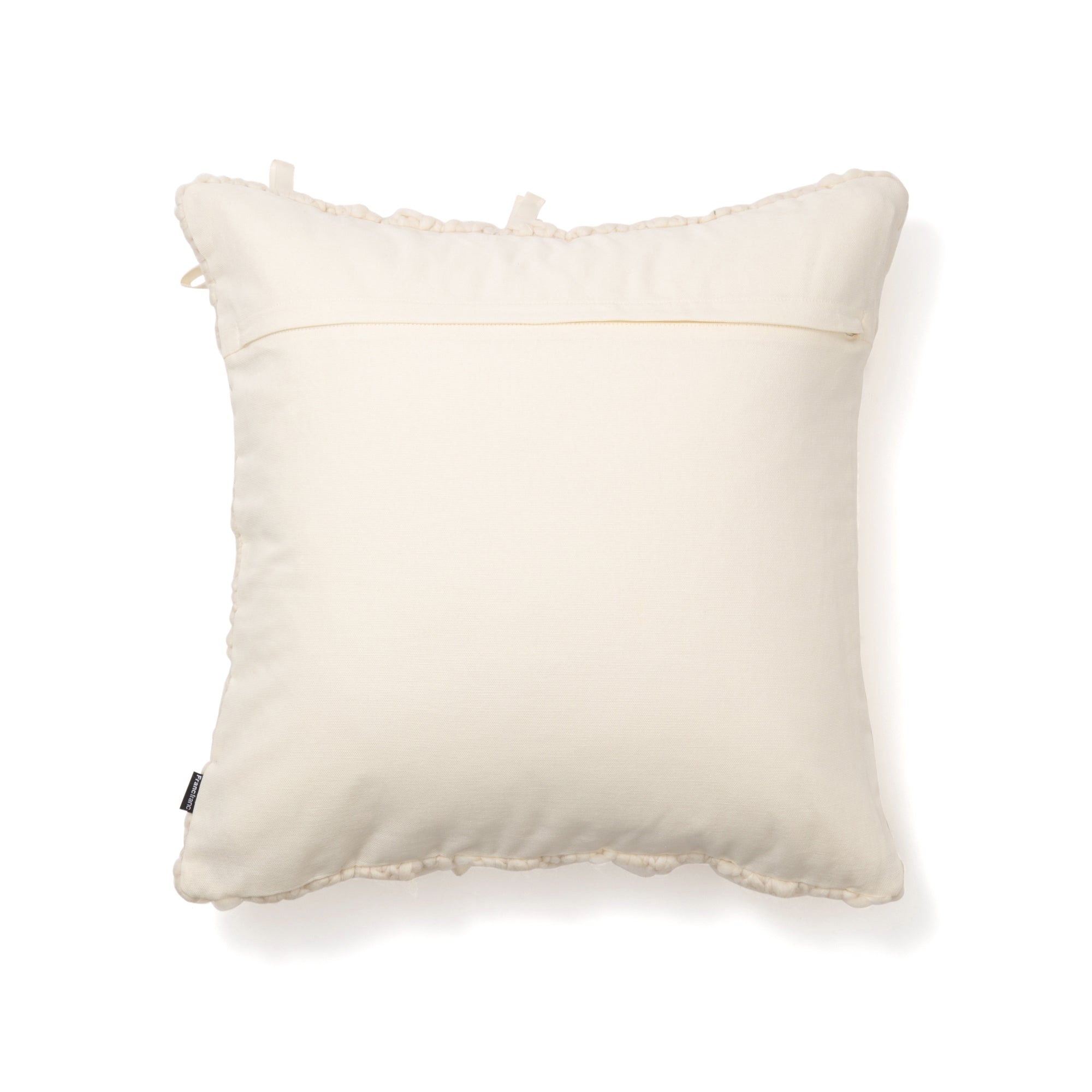 Soft Knit Ribbon Cushion Cover 18x18 Inches - Ivory White Decorative Pillow Case for Sofa, Bed, Chair - Cozy Home Decor & Living Room Accessories