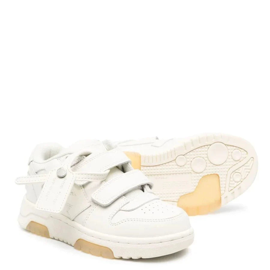 Kids Off White Out Of Office Strap Sneakers - Comfortable Casual Shoes for Boys & Girls - Perfect for School, Playground & Everyday Wear