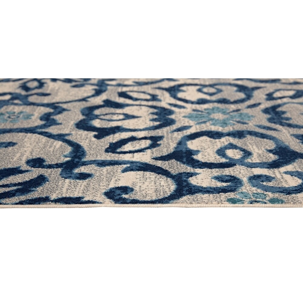 Atrium Gardens Royal Blue Area Rug 5'3 x 7'6 - Soft Living Room Carpet for Bedroom, Dining Room & Home Decor