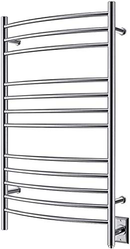 HEATGENE Electric Towel Warmer Wall Mount - Brushed Stainless Steel, Plug-in or Hardwired Installation - Perfect for Bathroom, Spa, and Luxury Home Use