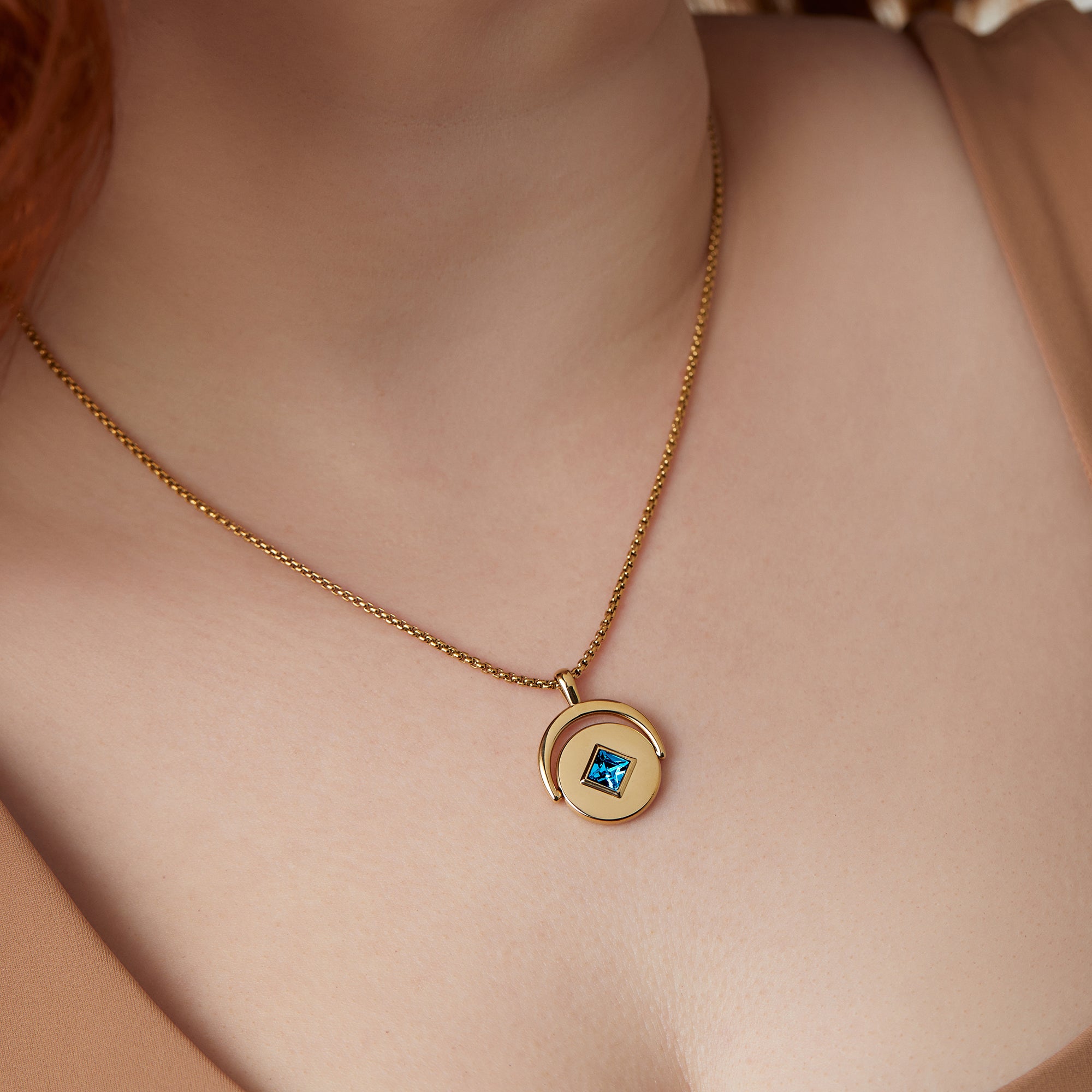 December Birthstone & Flower Flip Charm Necklace - Sterling Silver Jewelry Gift for Women - Perfect for Birthdays, Anniversaries & Special Occasions