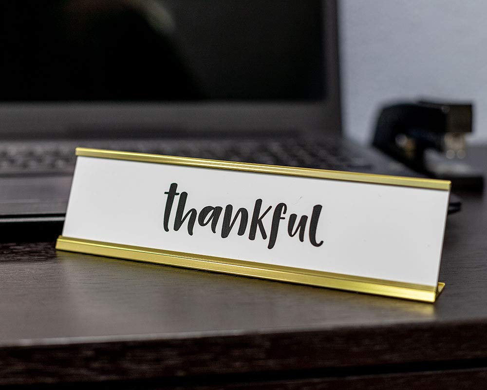 Custom Thankful Nameplate Desk Sign - Personalized Office Decor for Gratitude & Appreciation | Perfect for Home, Office, or Gift