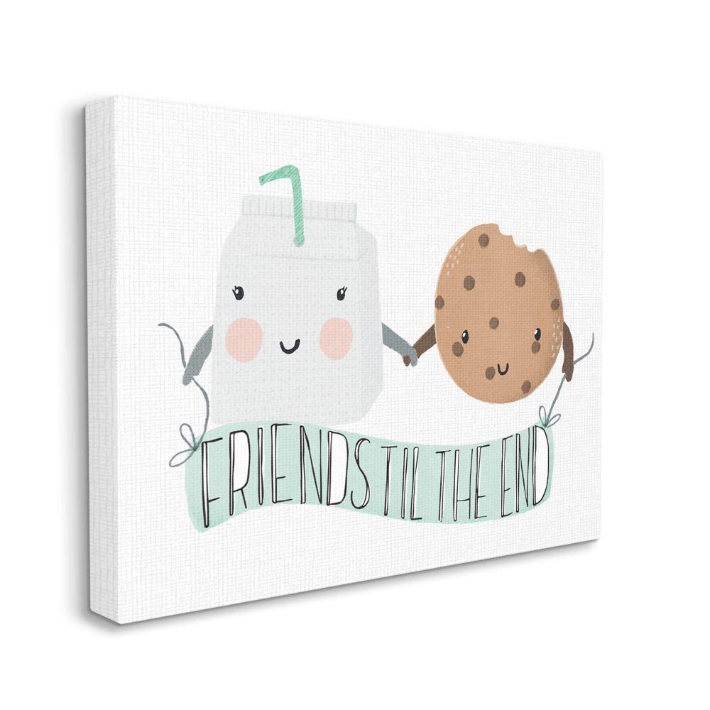 Stupell Industries 'Friends Til The End' Cookies and Milk Wall Art by Cindy Willingham - 36x48 Inch Canvas Print - Perfect for Kitchen, Dining Room & Friendship Gifts