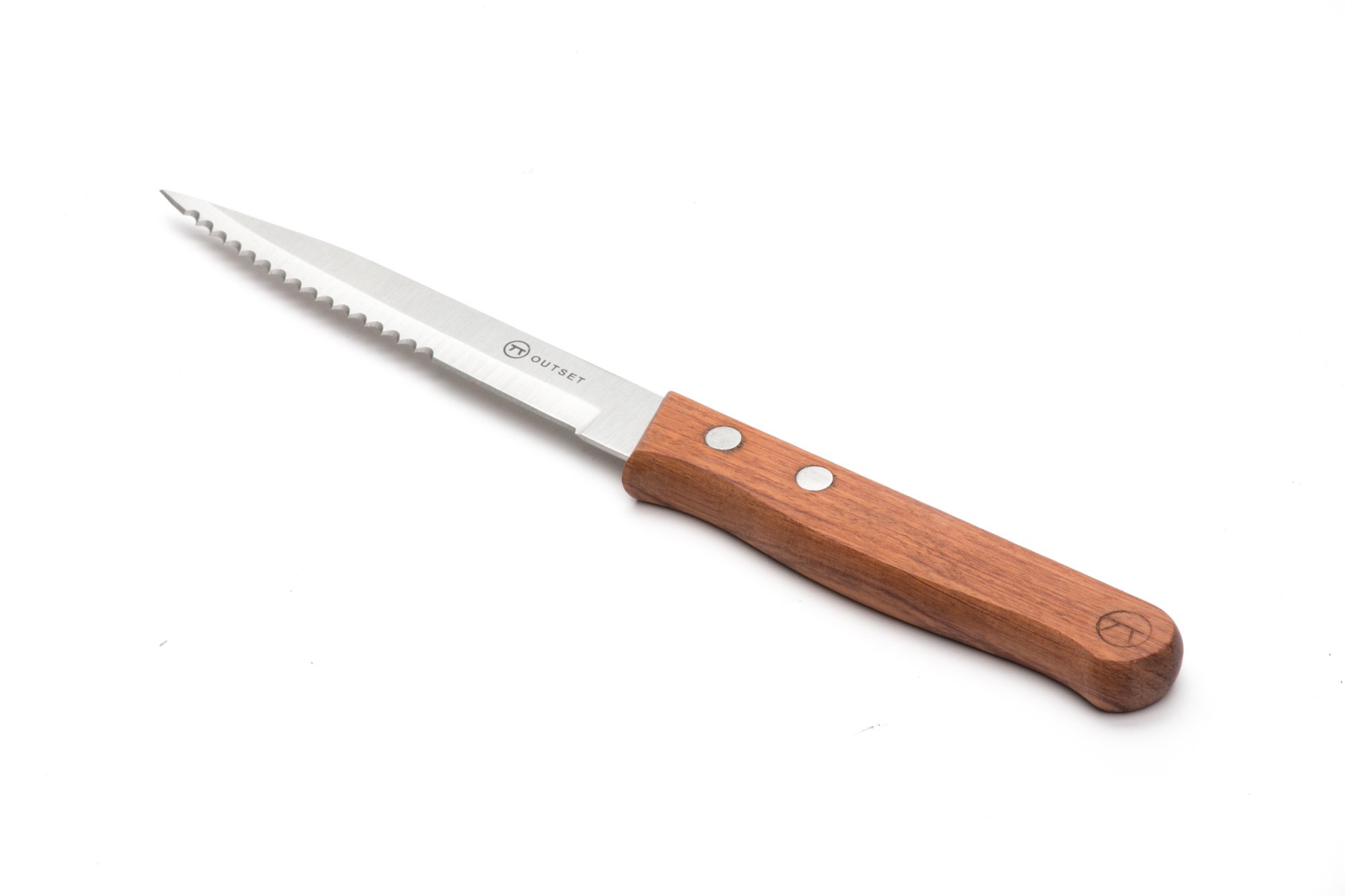 Premium Rosewood Handle Serrated Steak Knives Set of 6 - Sharp Stainless Steel Blades for Steak, Meat & BBQ - Perfect for Dining, Gifts & Restaurant Use