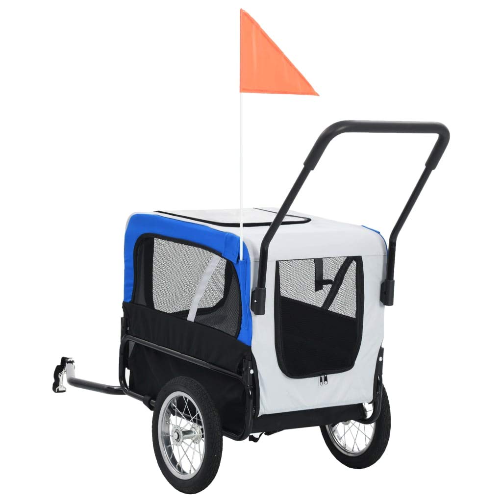 2-in-1 Dog Bicycle Trailer & Jogging Stroller for Small to Medium Pets - 360° Swivel Wheels & Rain Cover Included - Perfect for Cycling, Running, and Outdoor Adventures with Your Dog or Cat