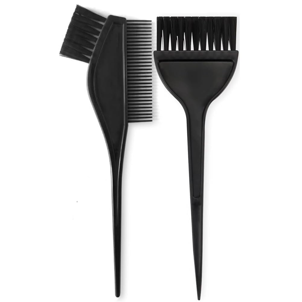 Professional Hair Dye Brush & Comb Set - 2 Pack Styling Tools for Men & Women | Includes 1 Disposable Apron | Perfect for At-Home Hair Coloring, Salon Styling & DIY Beauty Treatments