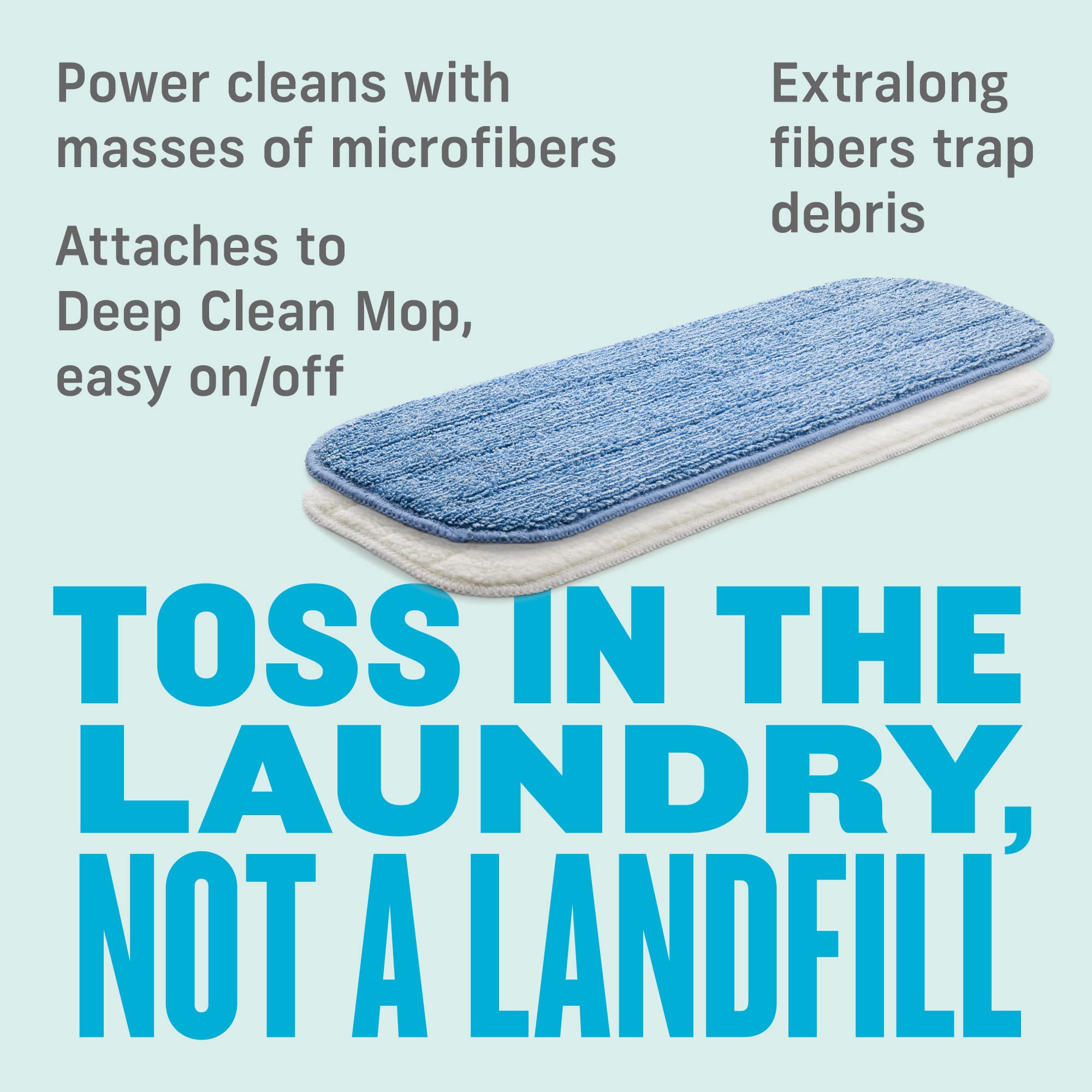E-Cloth Deep Clean Mop Head Variety Pack - Blue & White (2 Pack) | Premium Microfiber Cleaning Pads for Floors & Hard Surfaces | Ideal for Kitchen, Bathroom & Tile Cleaning