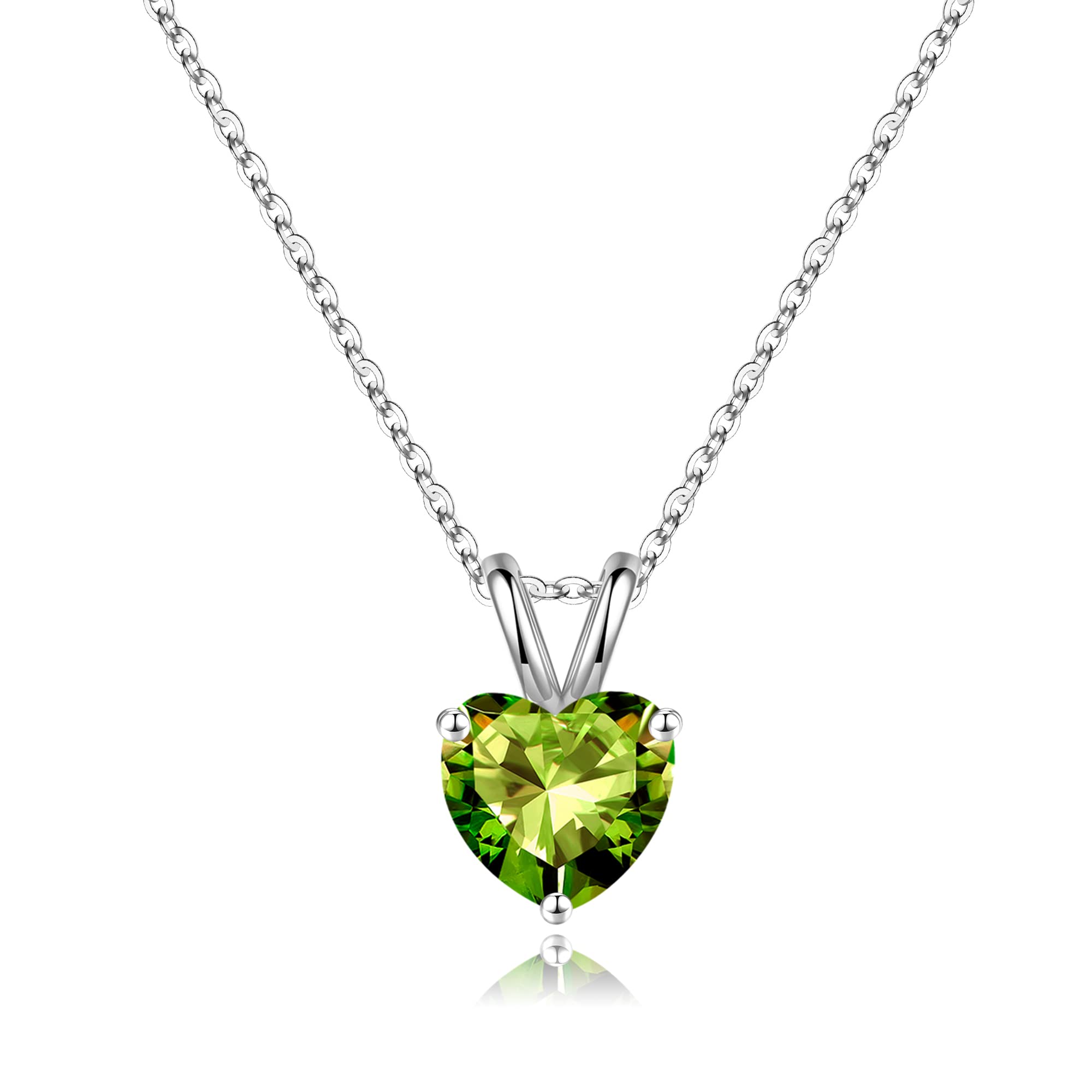 Heart Birthstone Necklace for Women - Dainty 925 Sterling Silver Pendant Jewelry, Sparkling Gift for Mom, Wife, Daughter, Grandma | Perfect for Anniversary, Birthday, Mother's Day & Valentine's Day | Elegant Everyday Wear & Special Occasion Jewelry