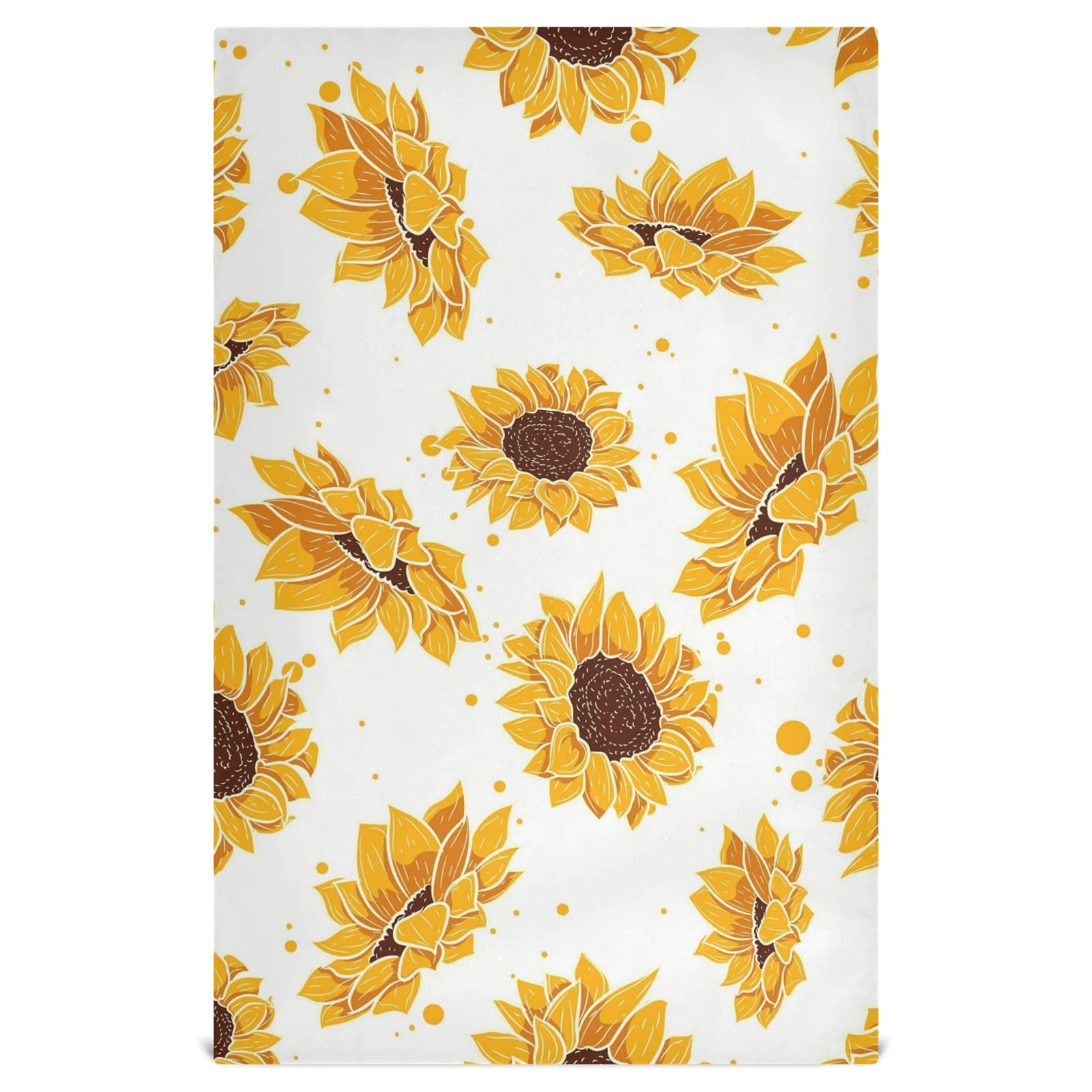 Vintage Sunflower Kitchen Towels 4-Pack - Absorbent Reusable Dish Cloths, Hand Towels & Tea Towels (28x18 Inches) - Fast Drying Bar Towels for Spring Cleaning, Dish Drying & Home Decor